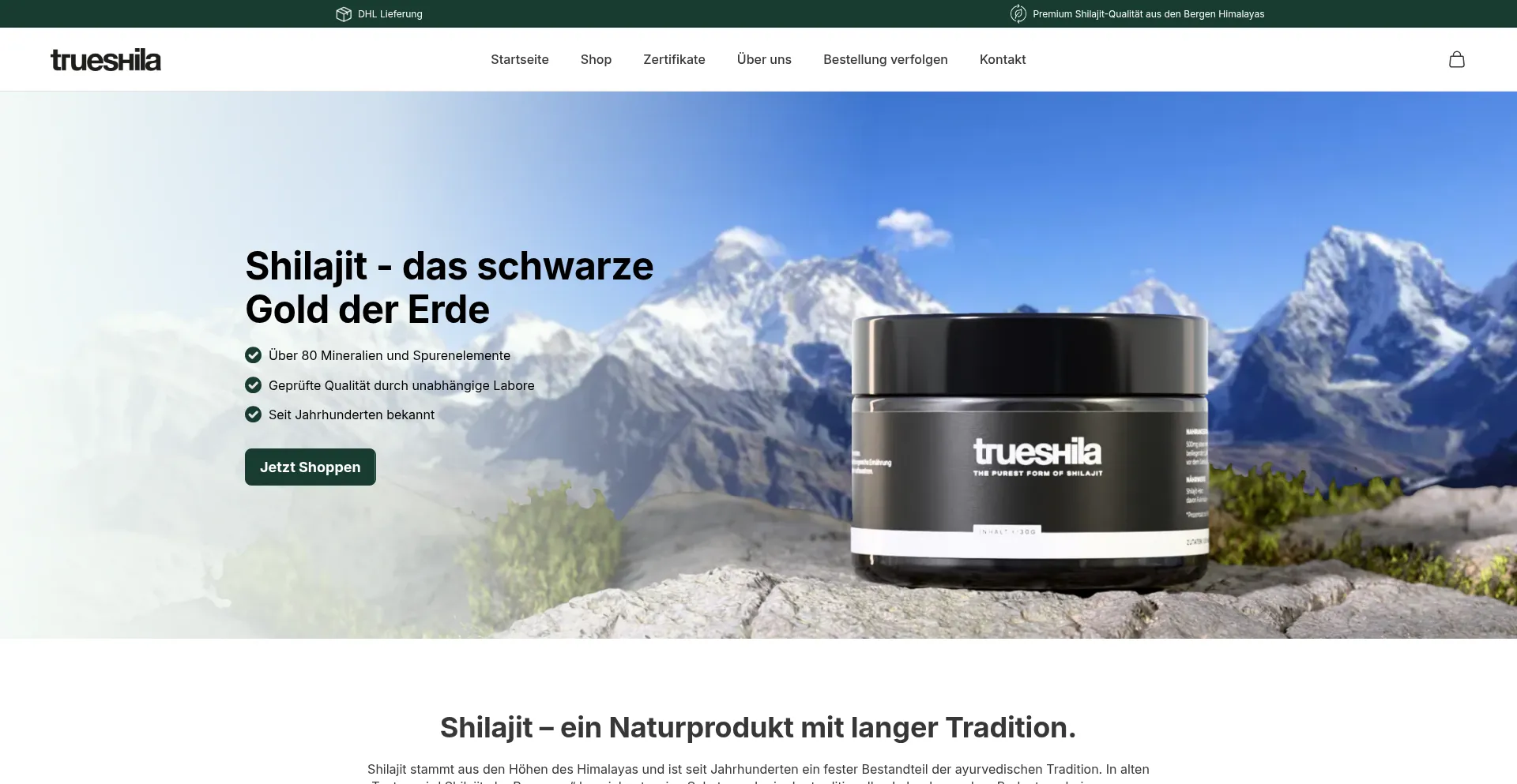 Website screenshot of True-shila.de