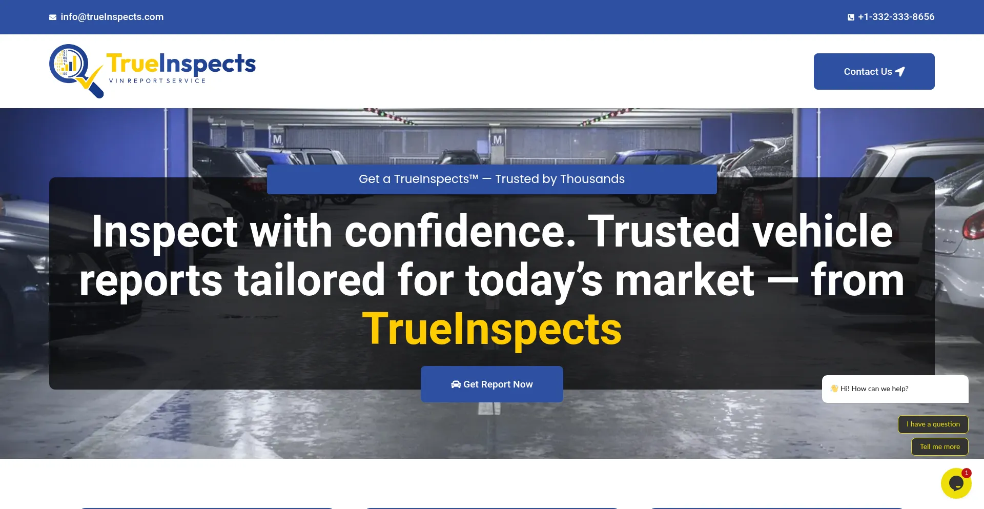 Website screenshot of Trueinspects.com