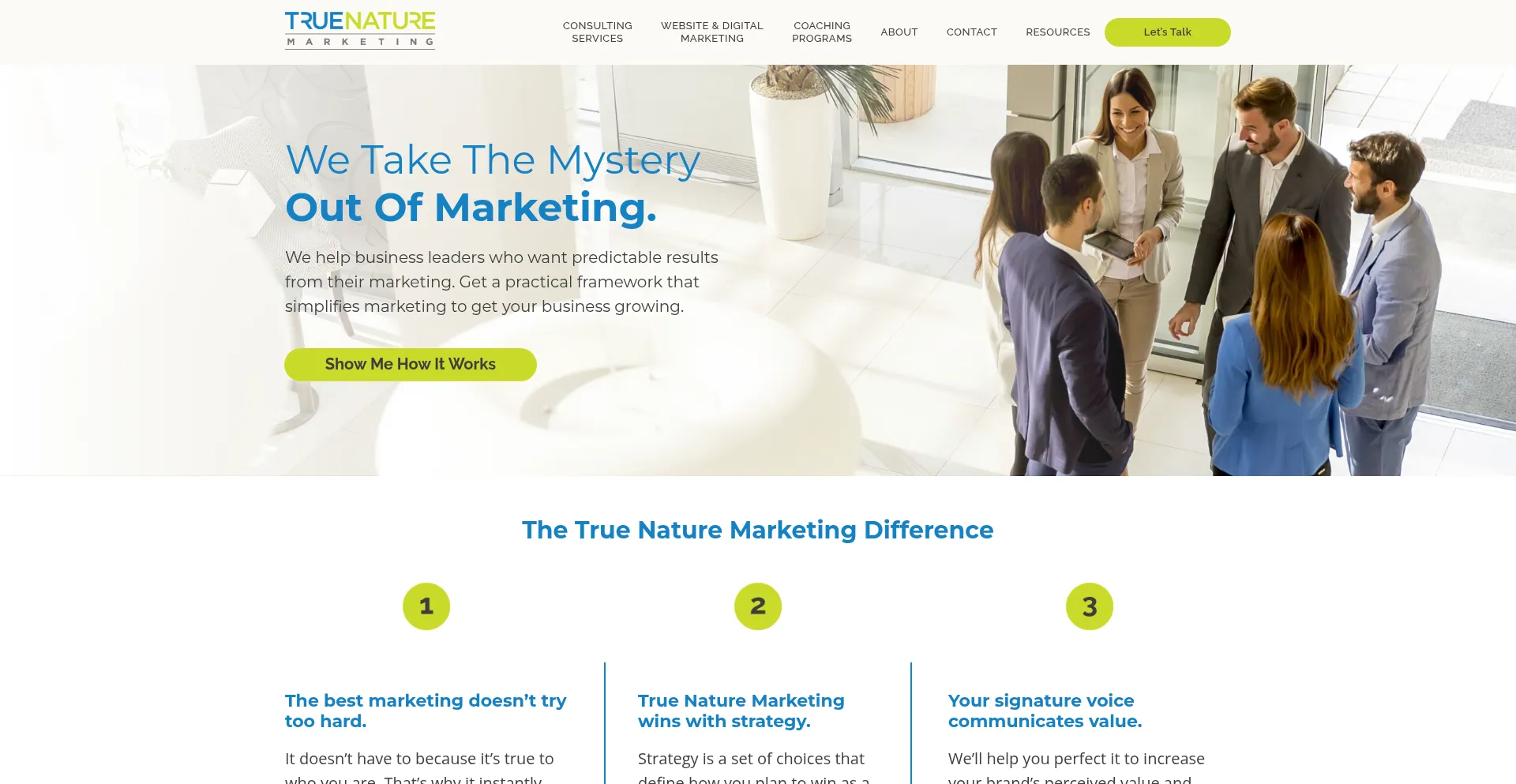 Website screenshot of Truenature.com
