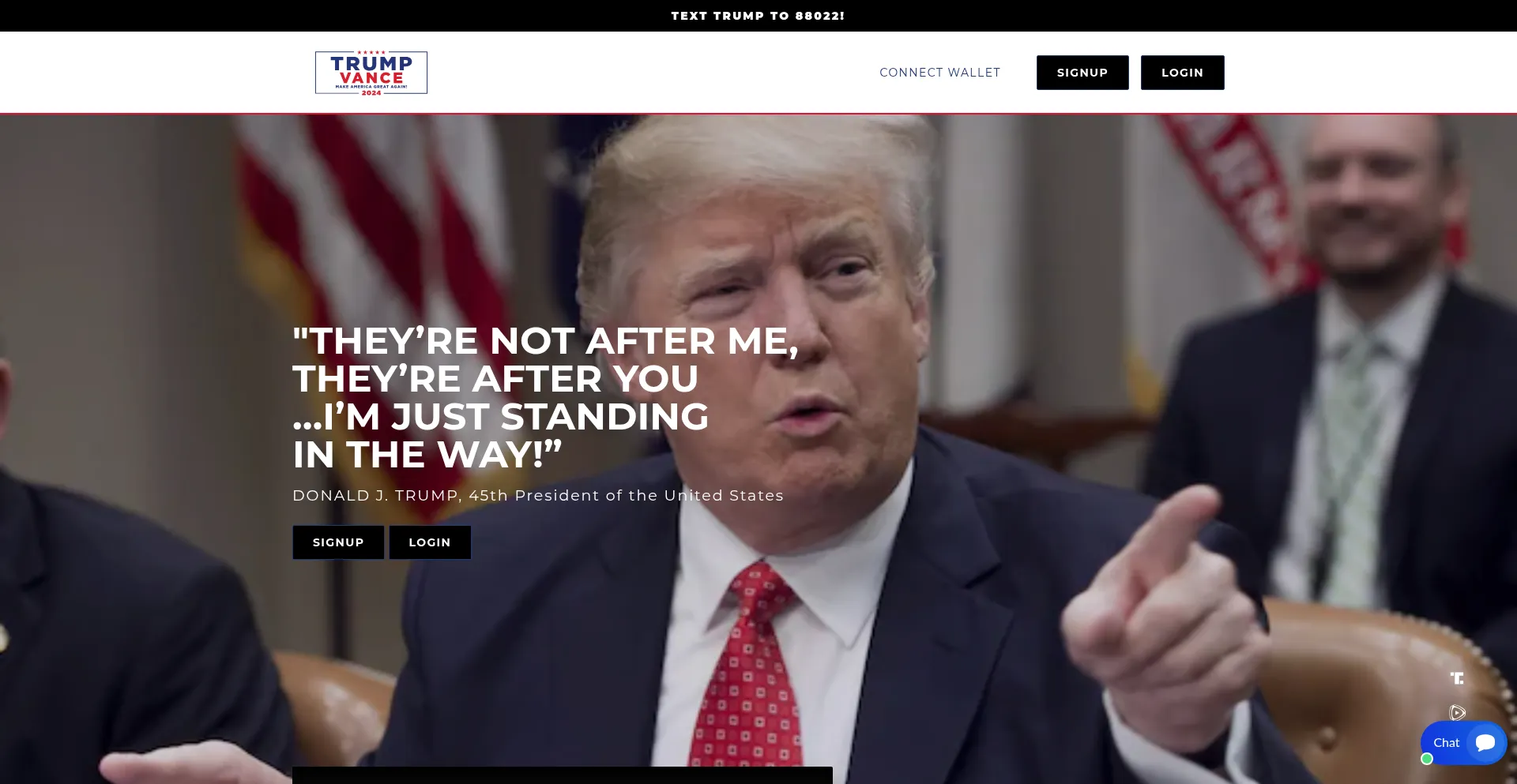 Website screenshot of Trumpsafeledger.com