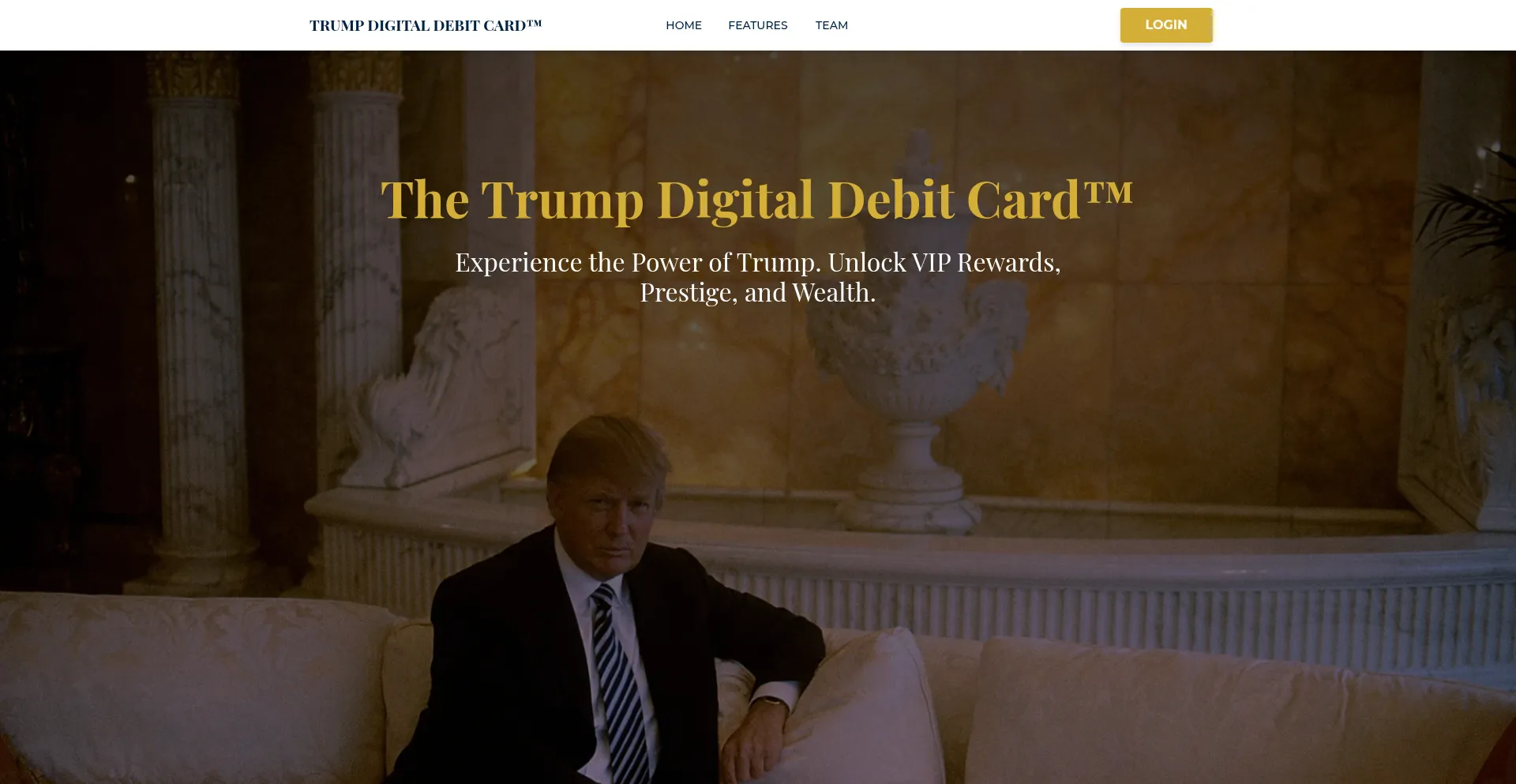 Website screenshot of Trumpsdigitalcards.com