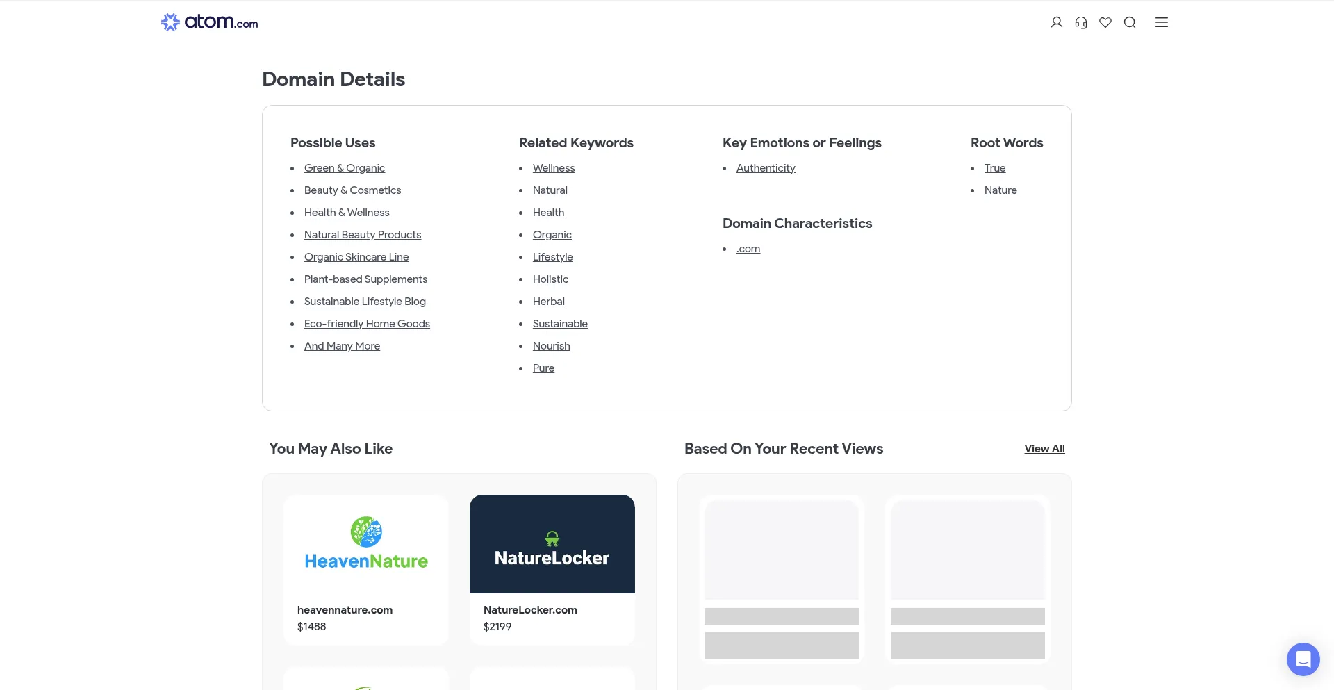 Website screenshot of Trunature.com