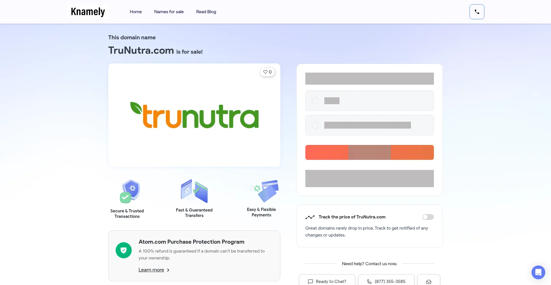 Website screenshot of Trunutra.com
