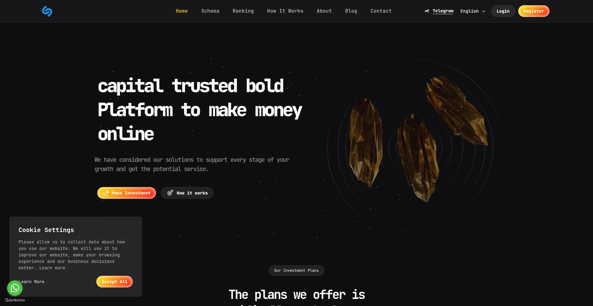 Website screenshot of Trustedbold.com