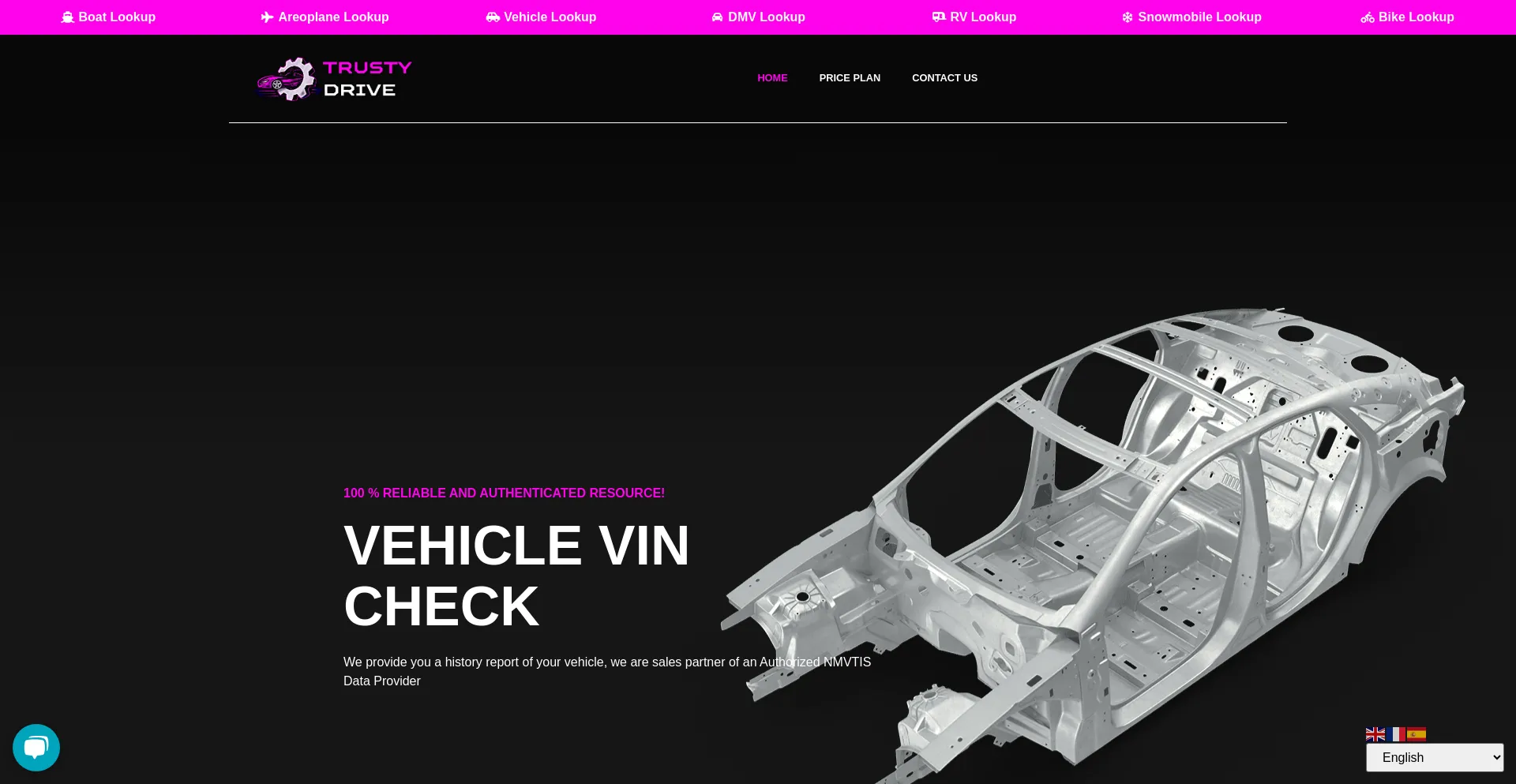 Website screenshot of Trustydrives.com