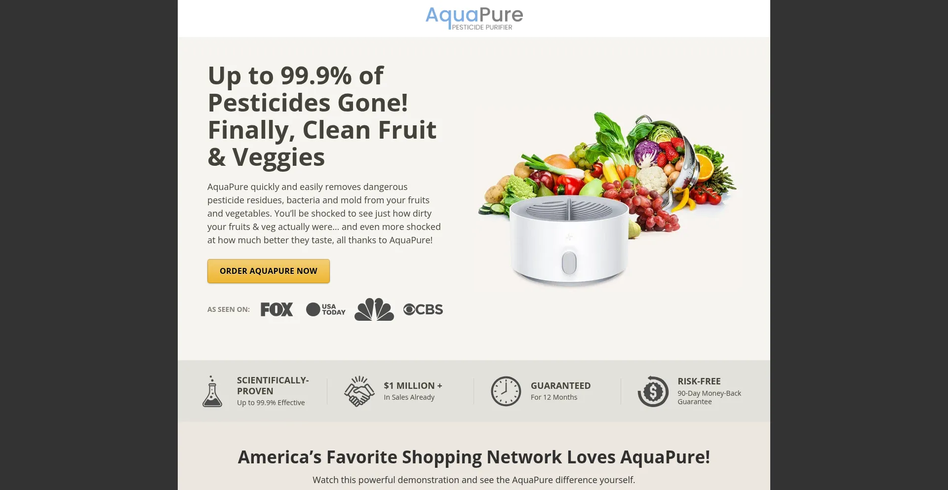 Website screenshot of Tryaquapure.co