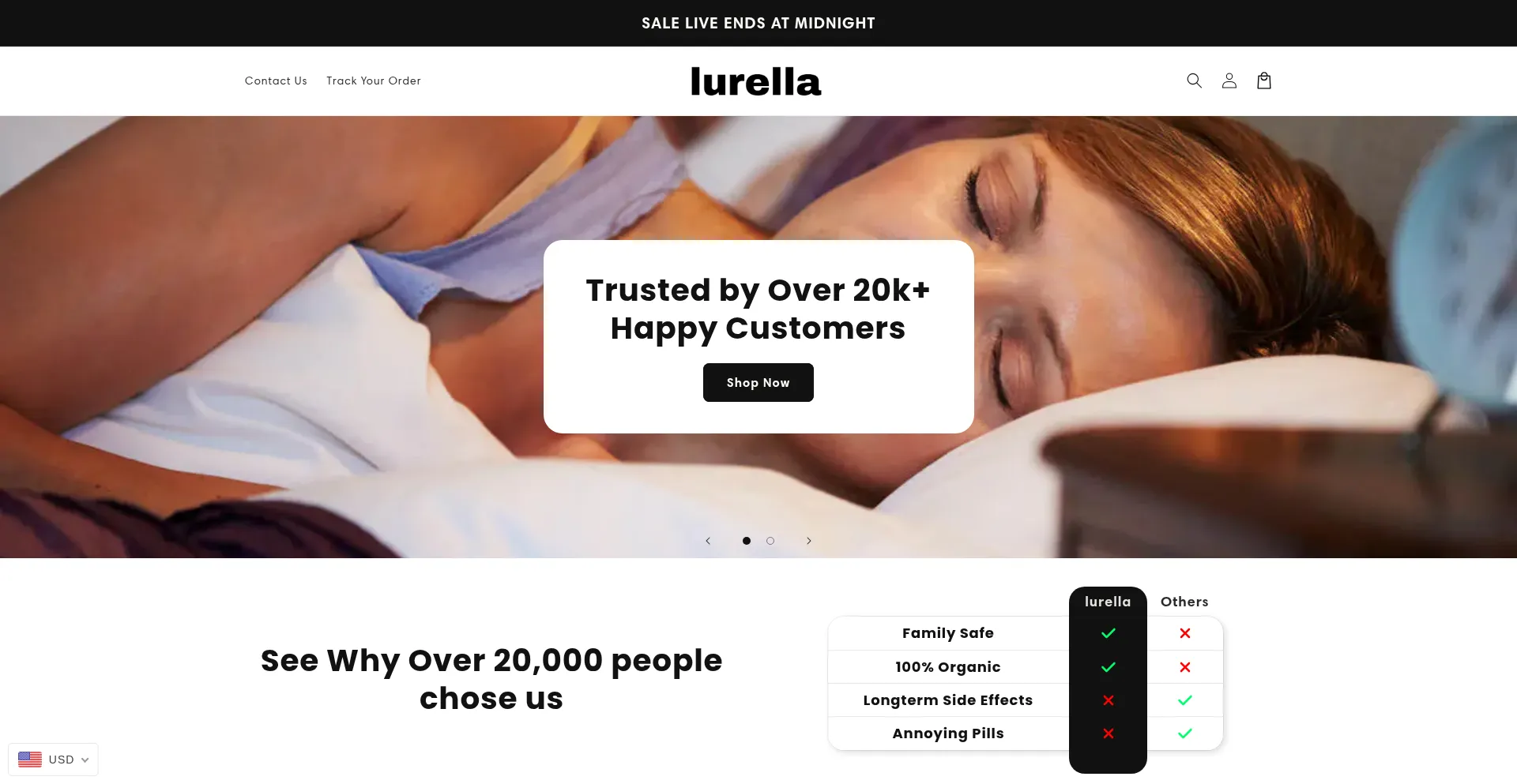Website screenshot of Trylurella.com