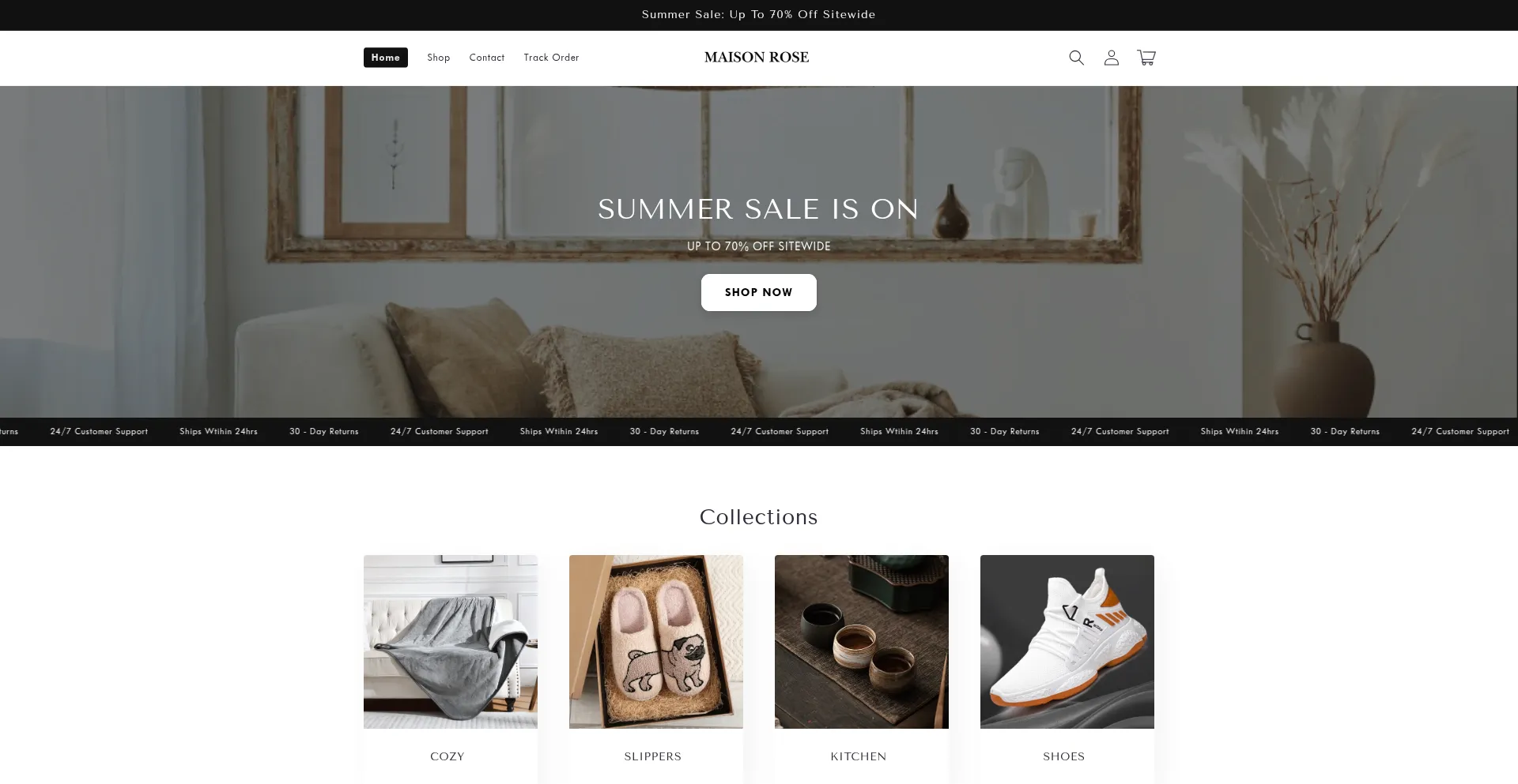 Website screenshot of Trymaisonrose.com