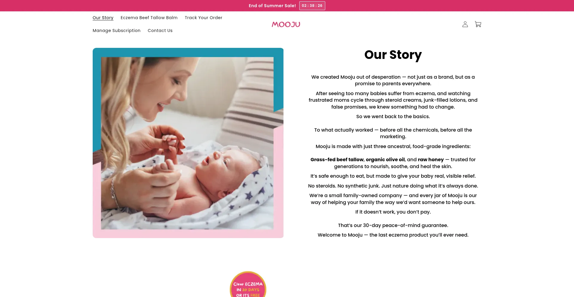 Website screenshot of Trymooju.com