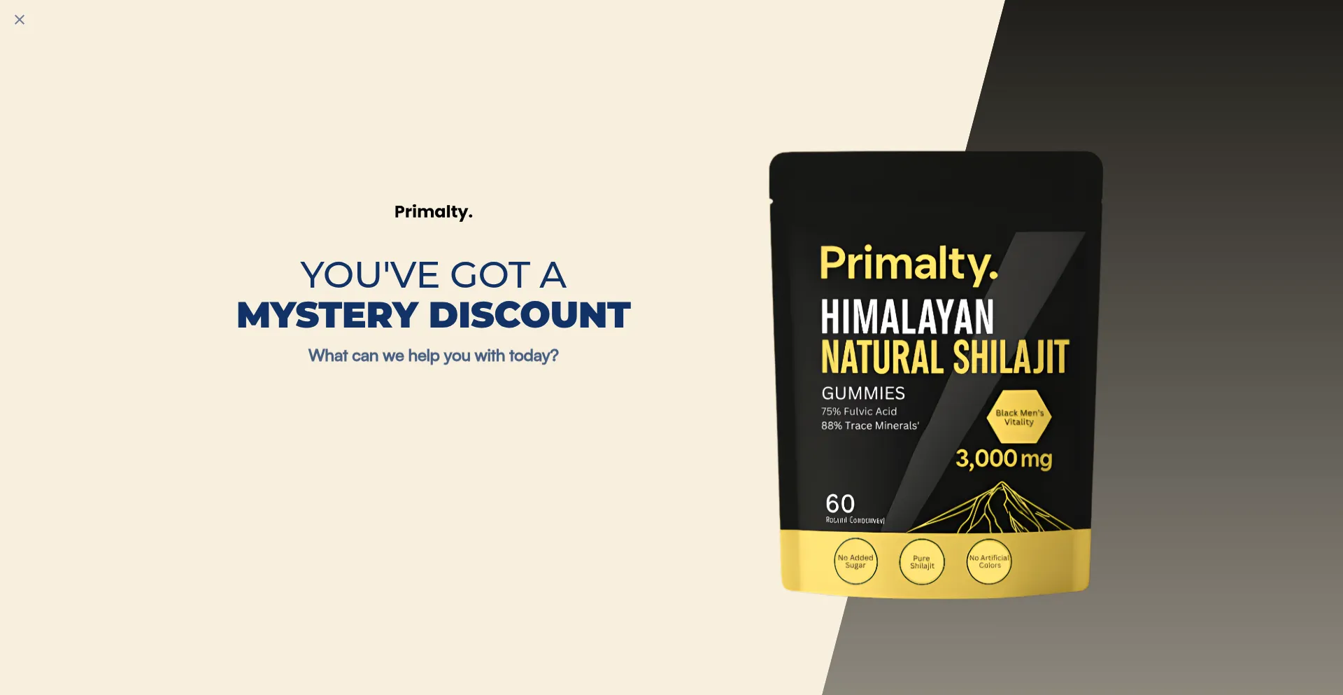 Website screenshot of Tryprimalty.com