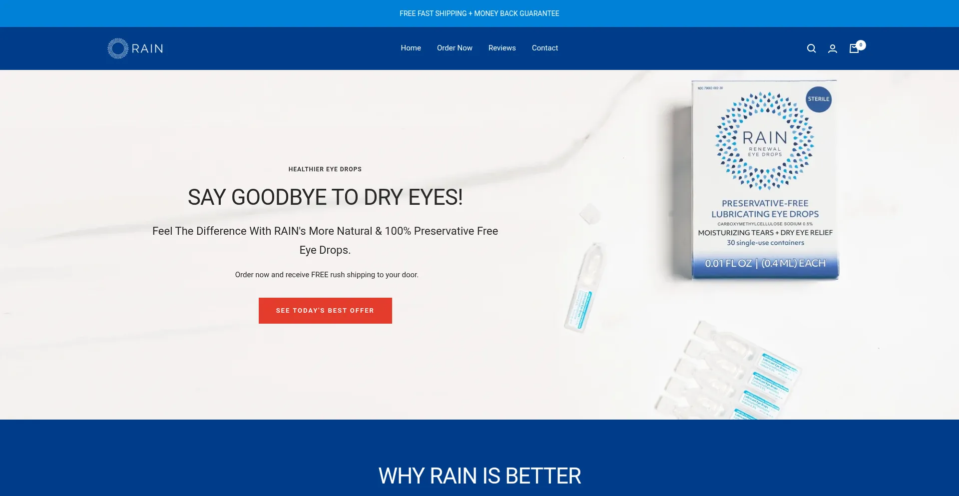 Website screenshot of Tryrain.store