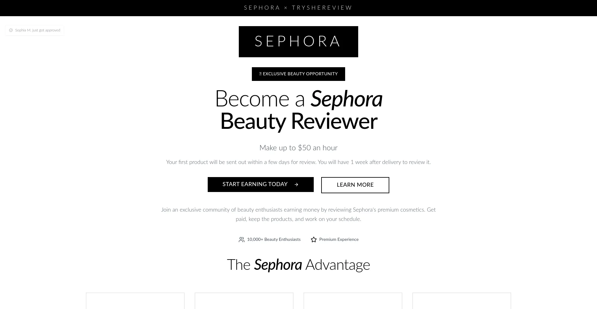 Website screenshot of Tryshereview.com