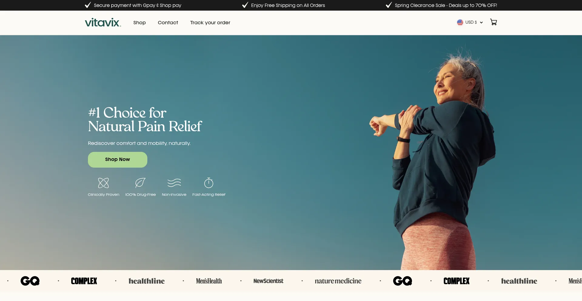 Website screenshot of Tryvitavix.com