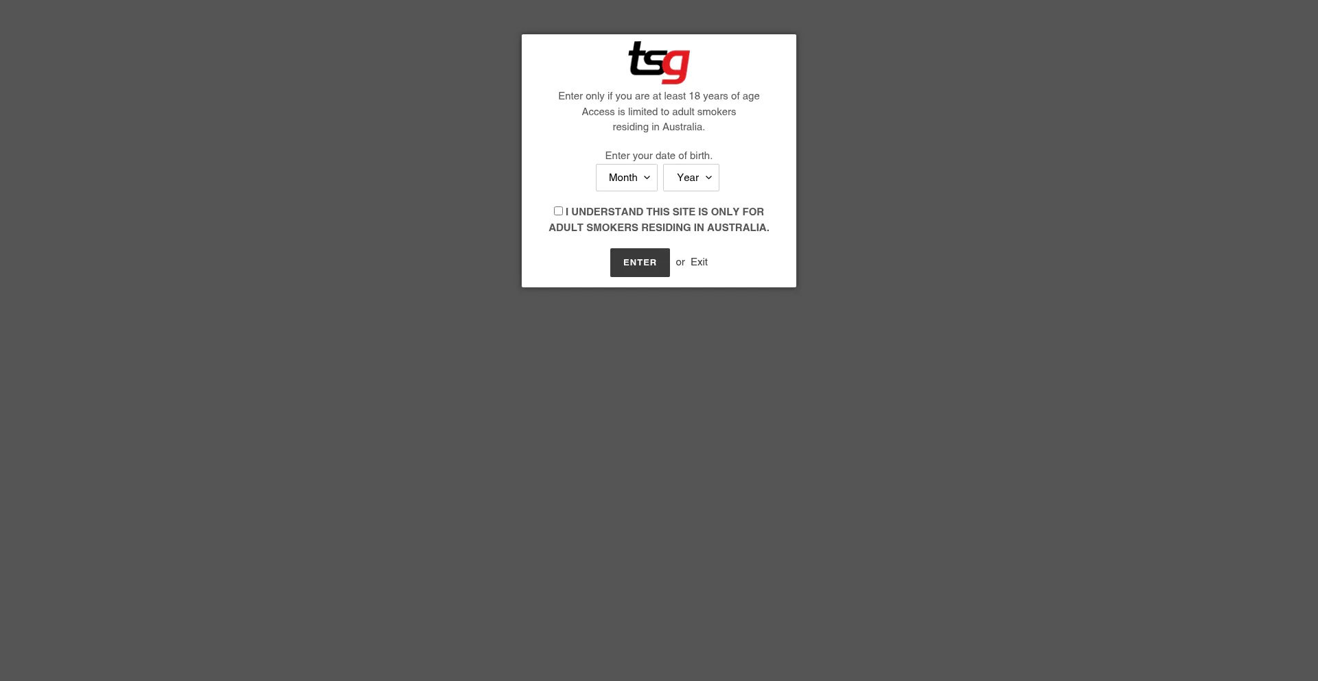 Website screenshot of Tsg2u.com.au