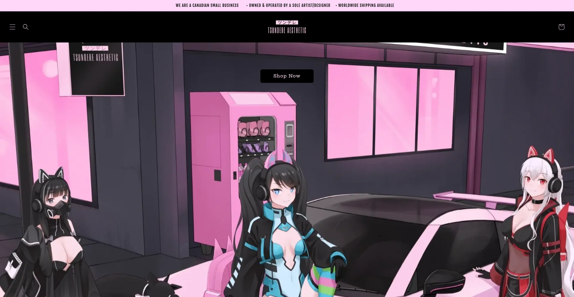 Website screenshot of Tsundereaesthetic.com