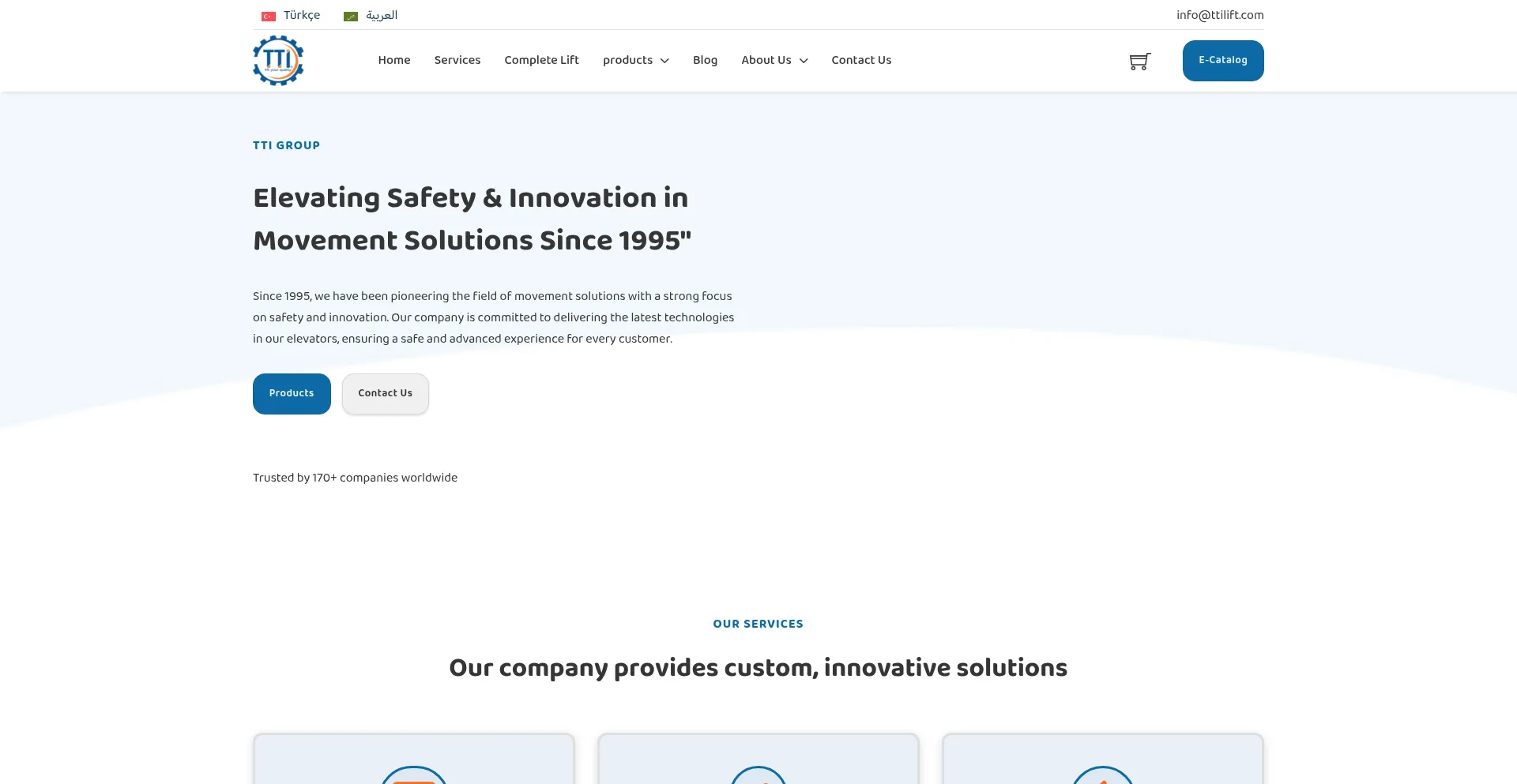 Website screenshot of Ttilift.com