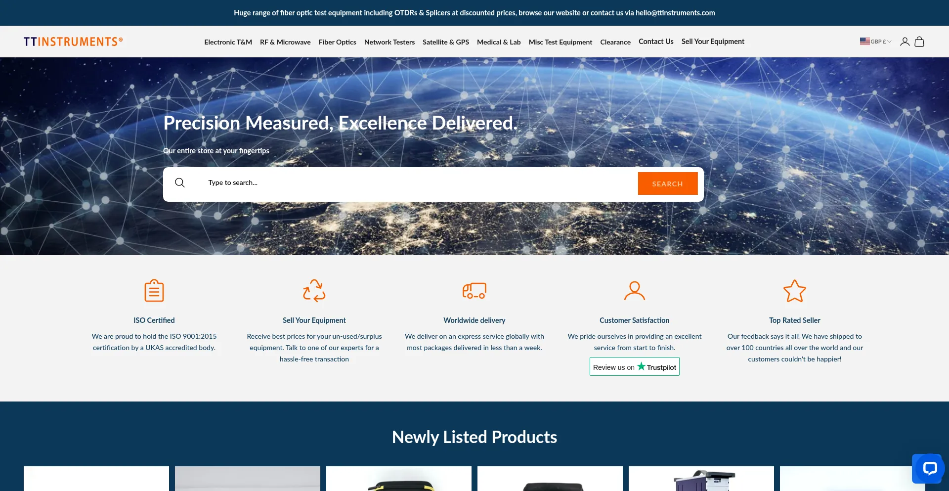 Website screenshot of Ttinstruments.com