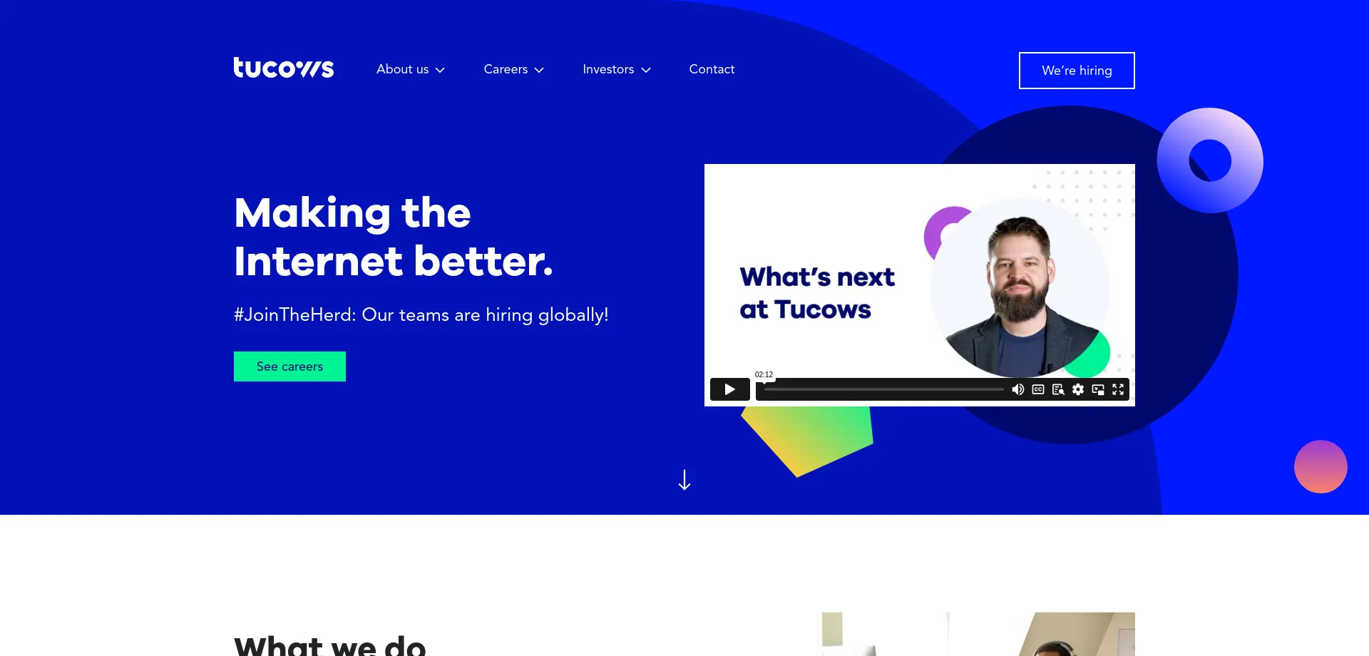 Website screenshot of Tucows.com