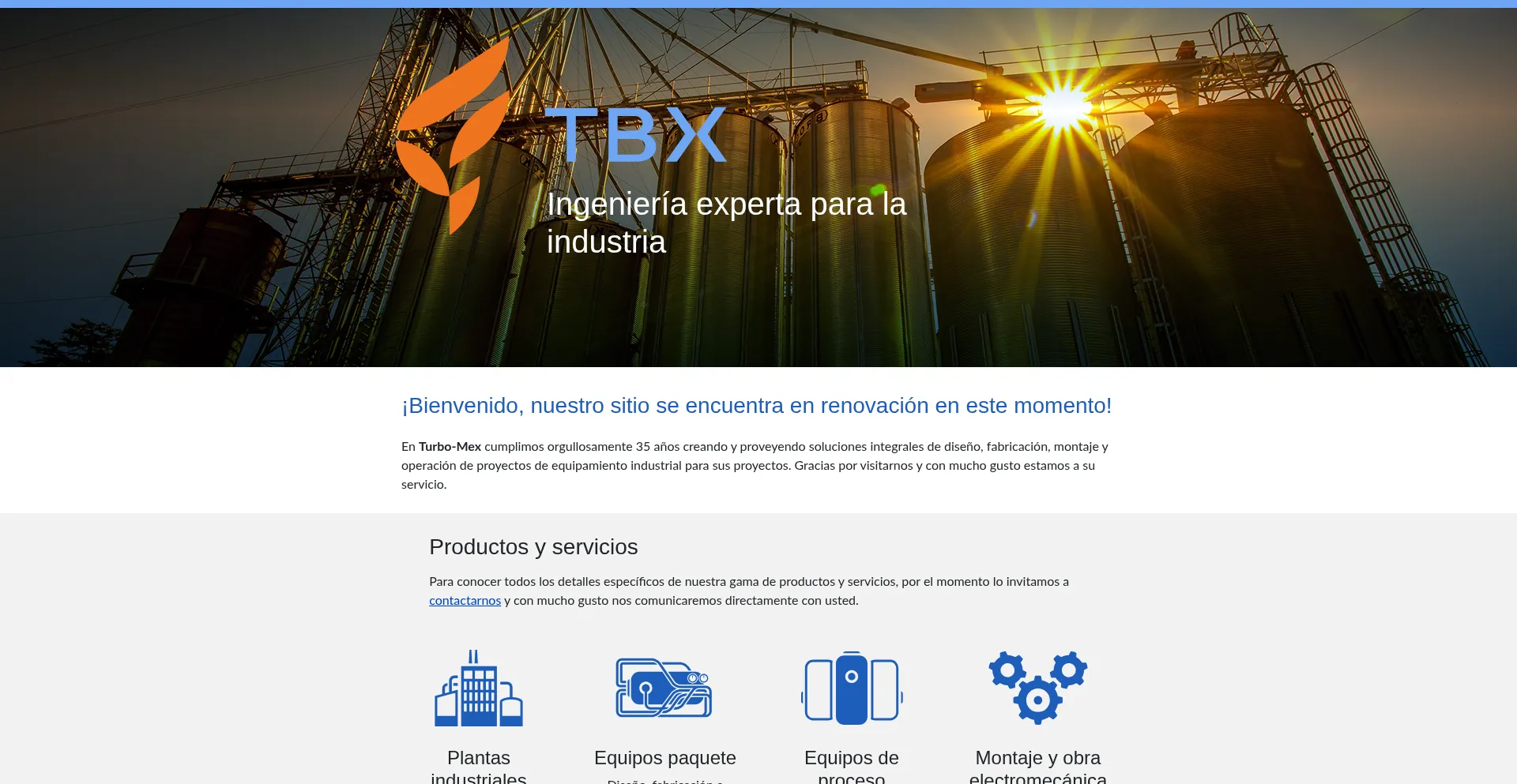 Website screenshot of Turbo-mex.com.mx