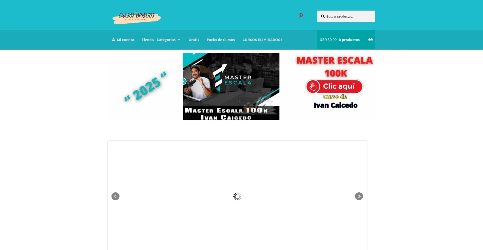 Website screenshot of Tuscursosbaratoss.com