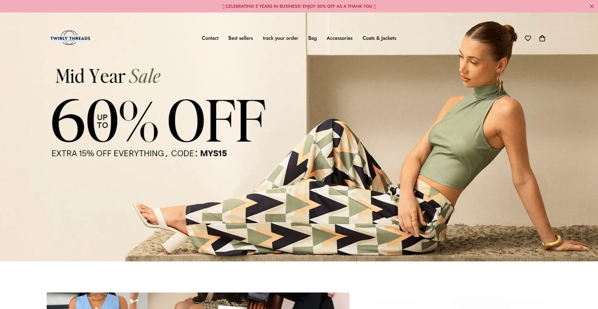 Website screenshot of Twirlythreads.com
