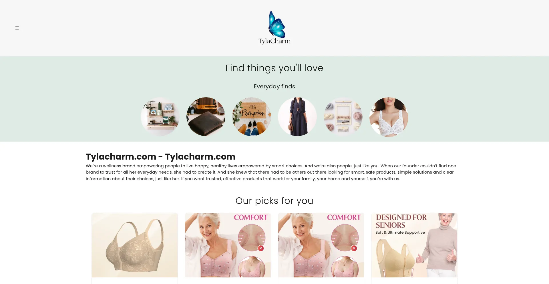 Website screenshot of Tylacharm.com