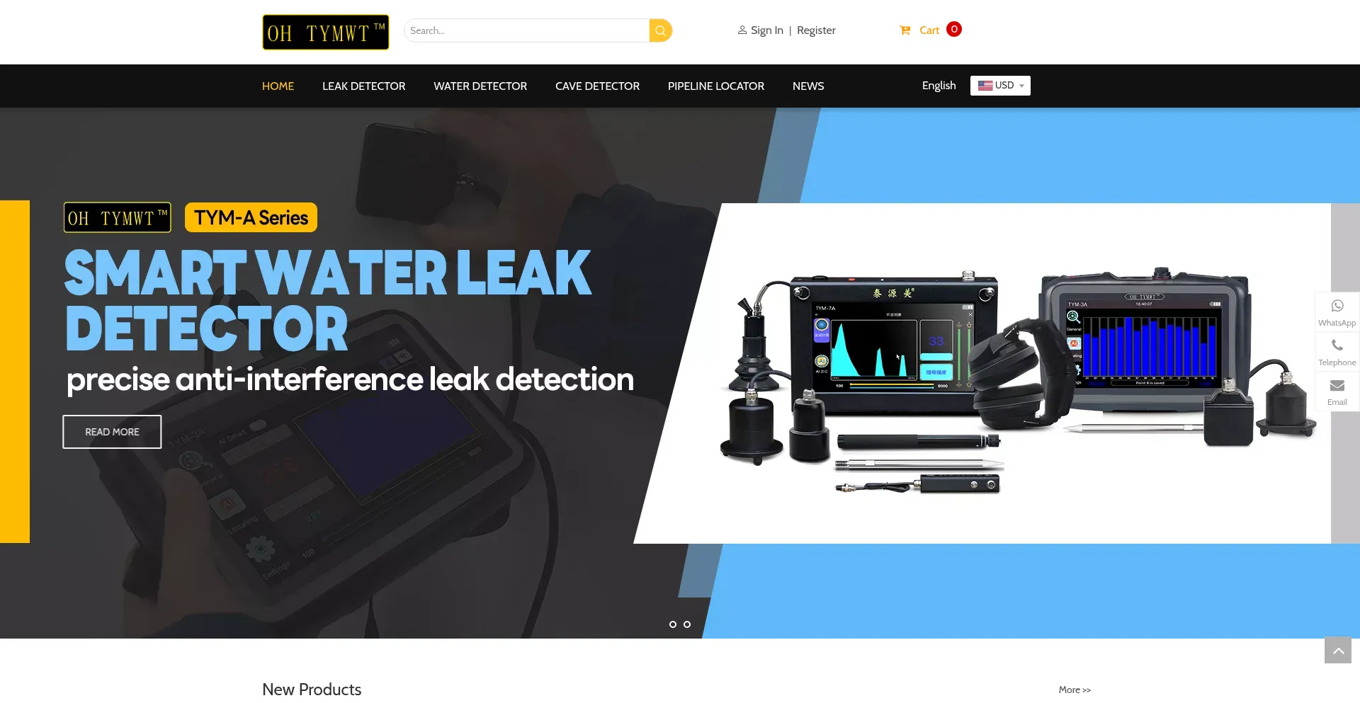 Website screenshot of Tymdetector.com