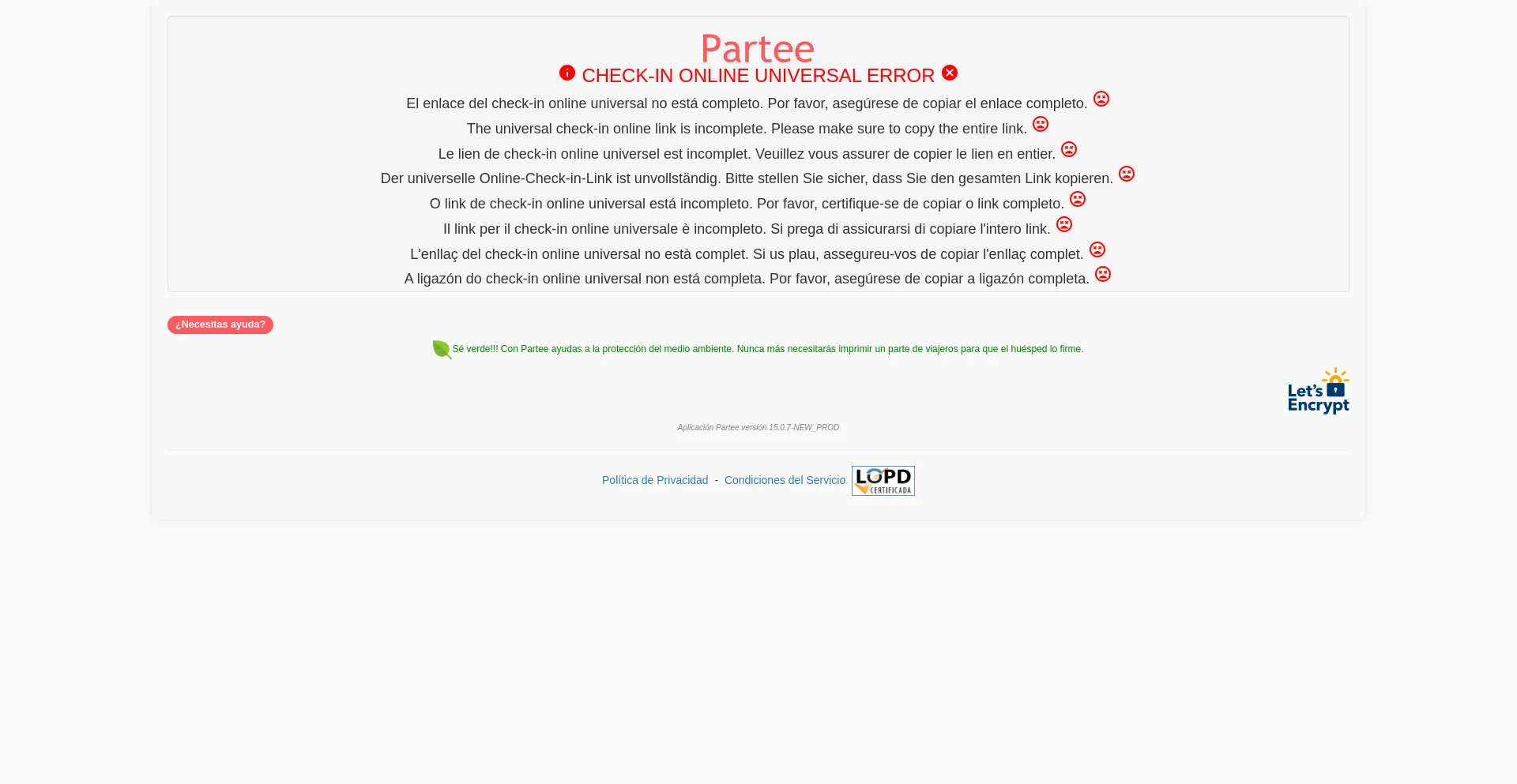Website screenshot of U.partee.es