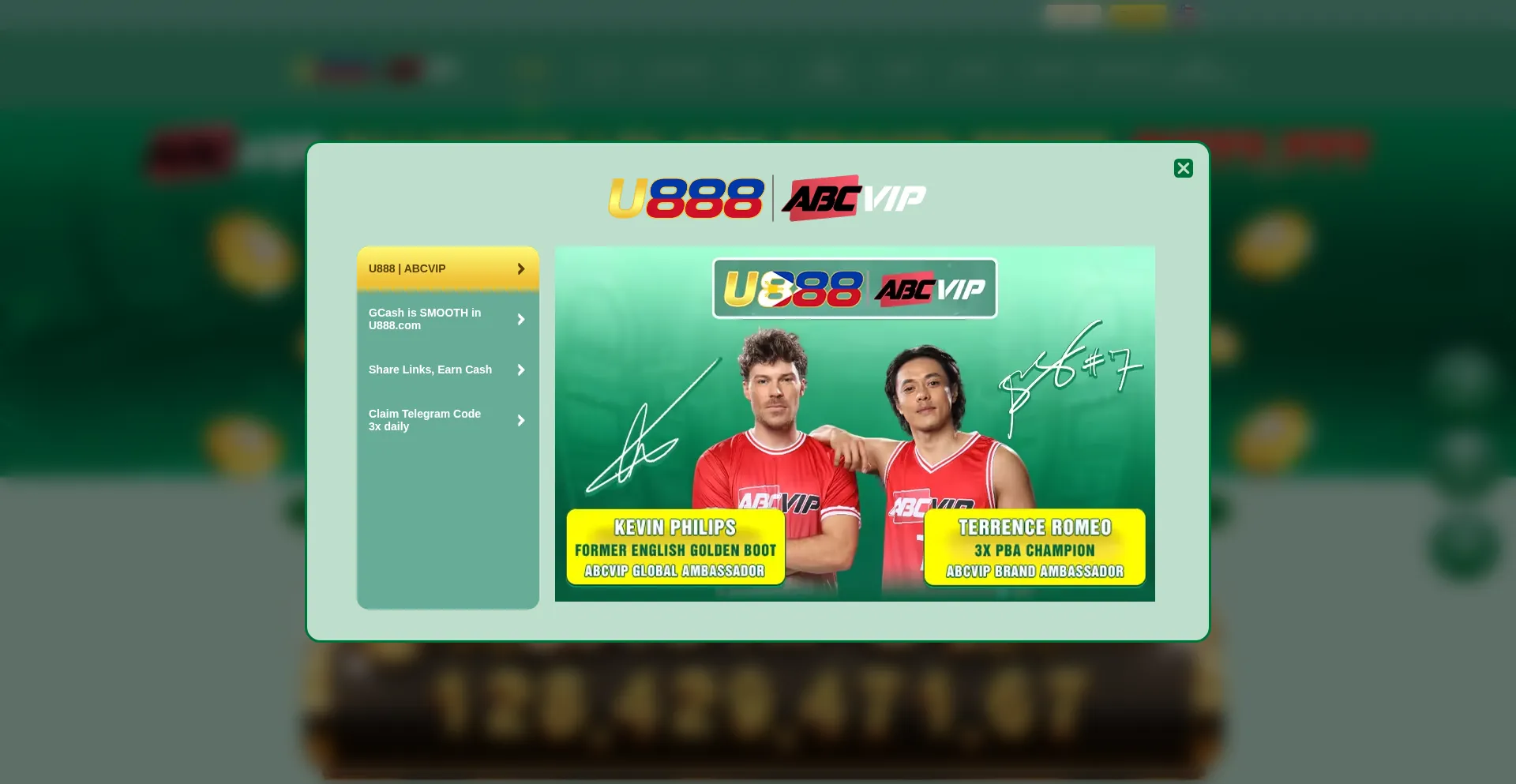Website screenshot of U888w55.vip