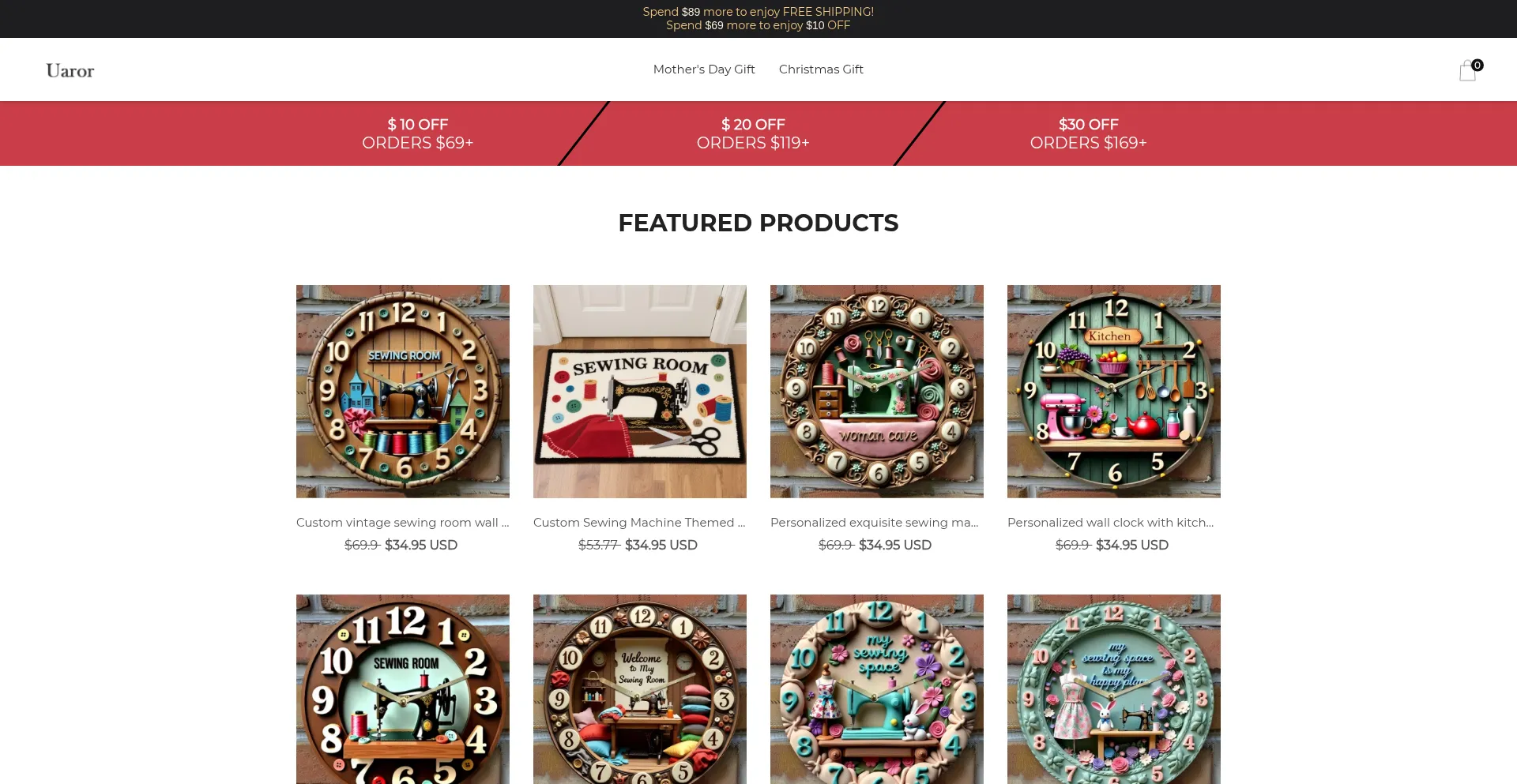 Website screenshot of Uaror.com