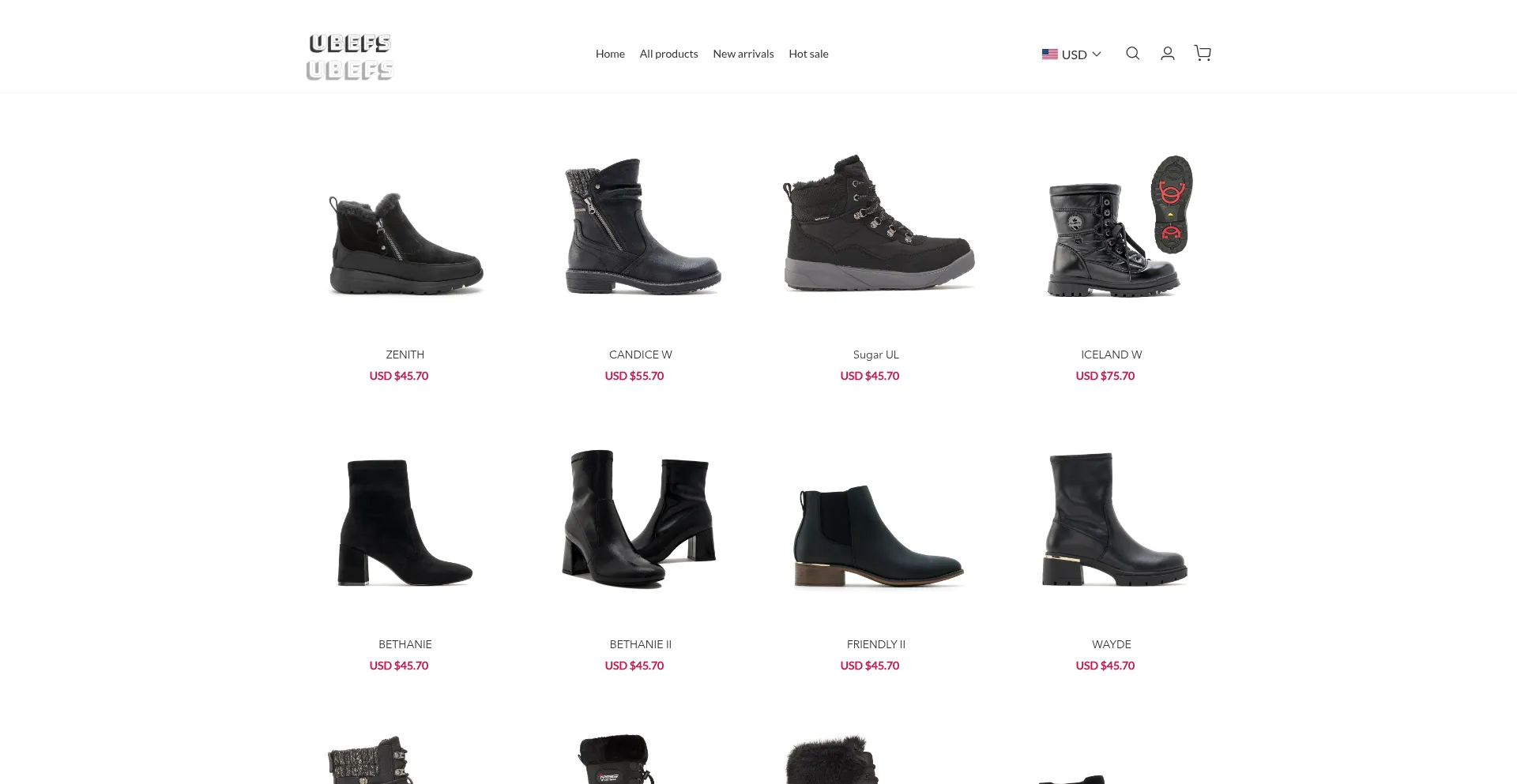 Website screenshot of Ubefs.com