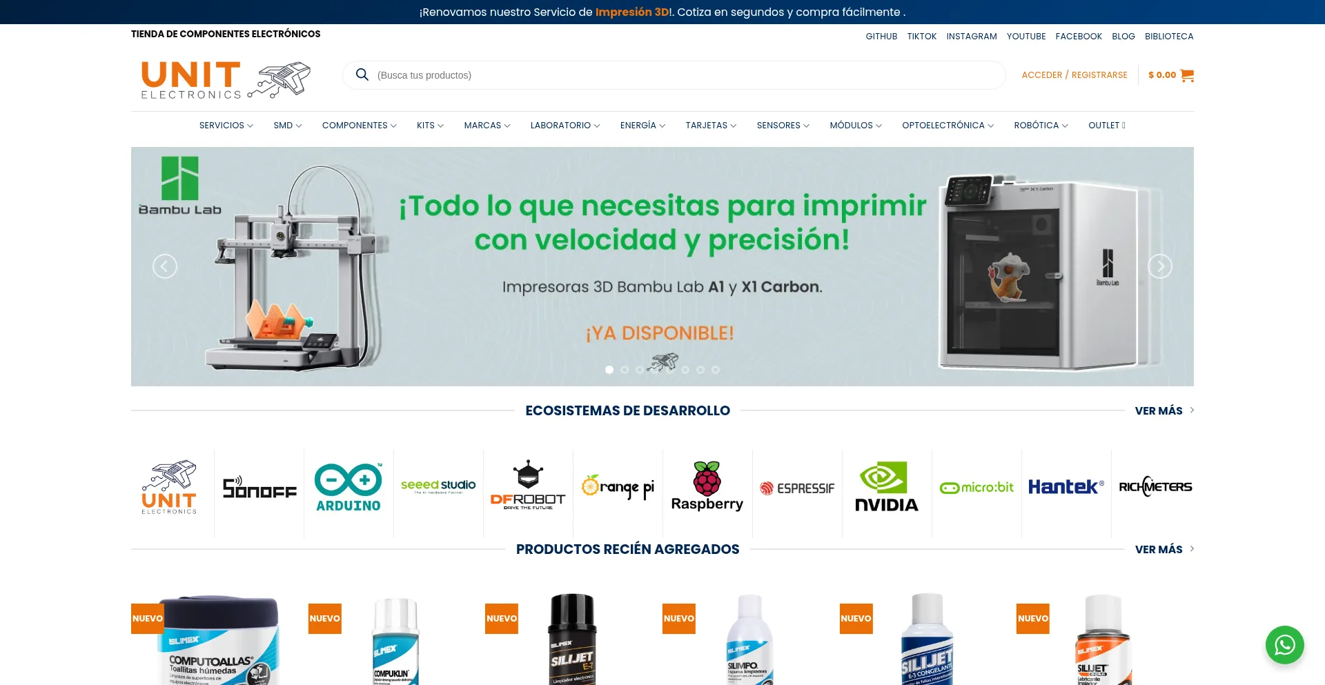 Website screenshot of Uelectronics.com