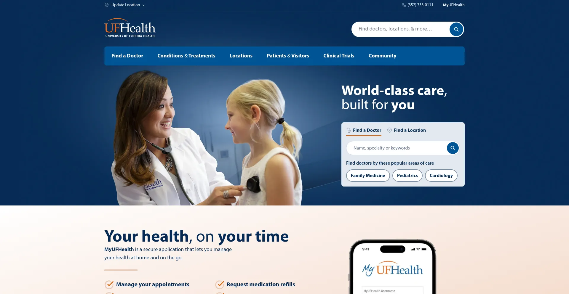 Ufhealth.com Screenshot