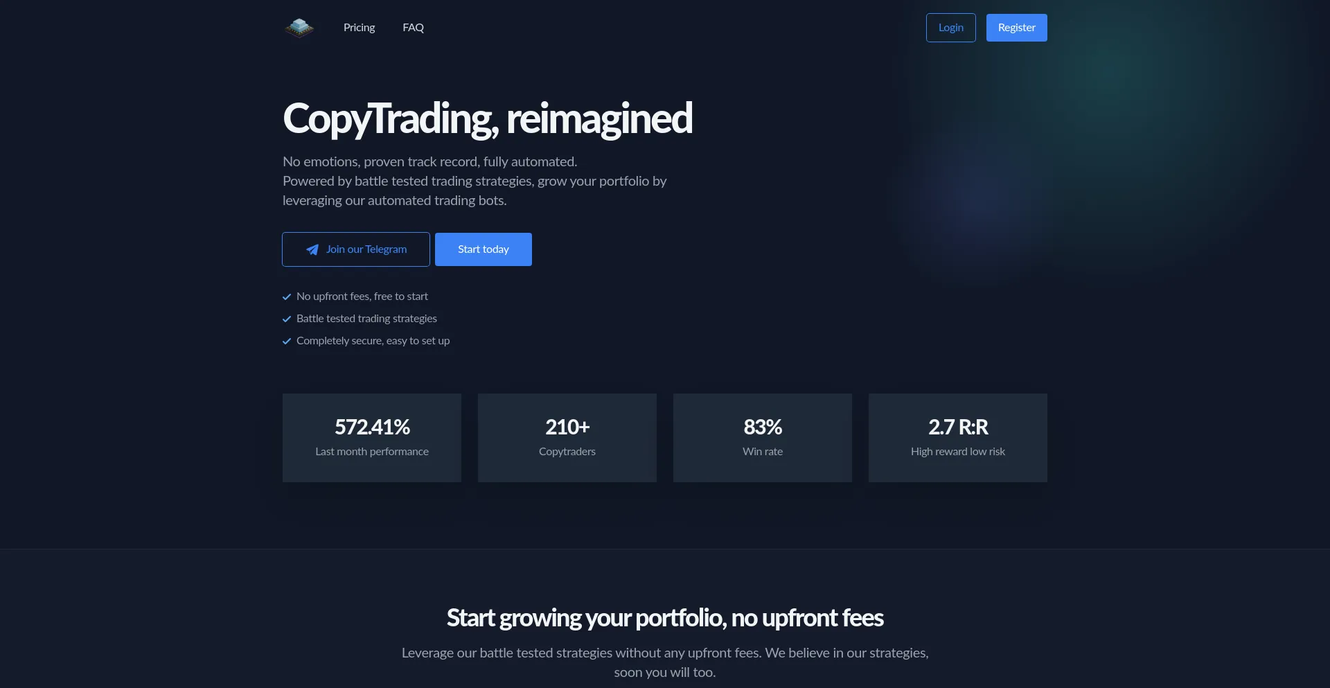 Website screenshot of Ufotrade.io