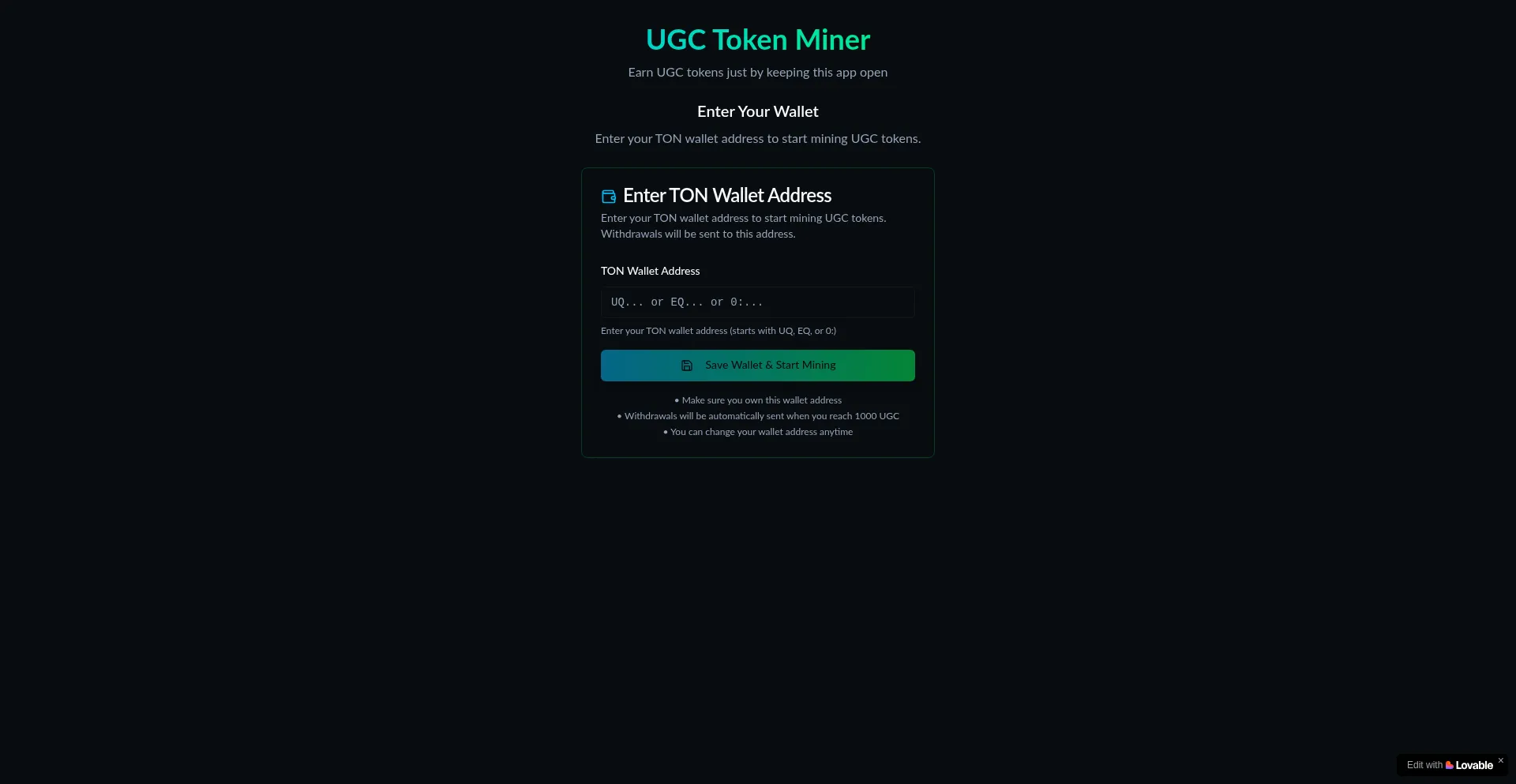 Ugc-idle-miner.lovable.app 安全可靠吗？