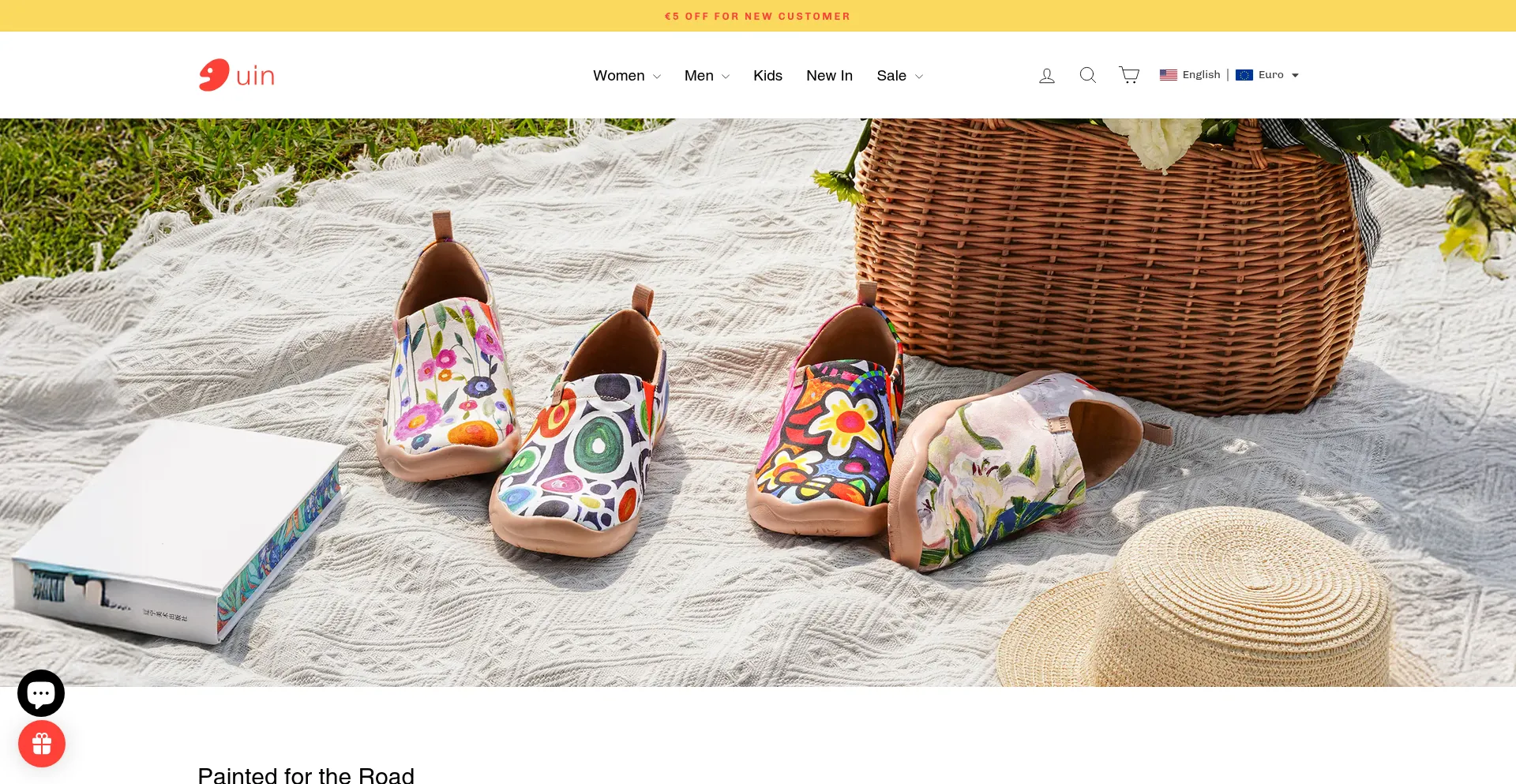 Website screenshot of Uinfootwear.nl