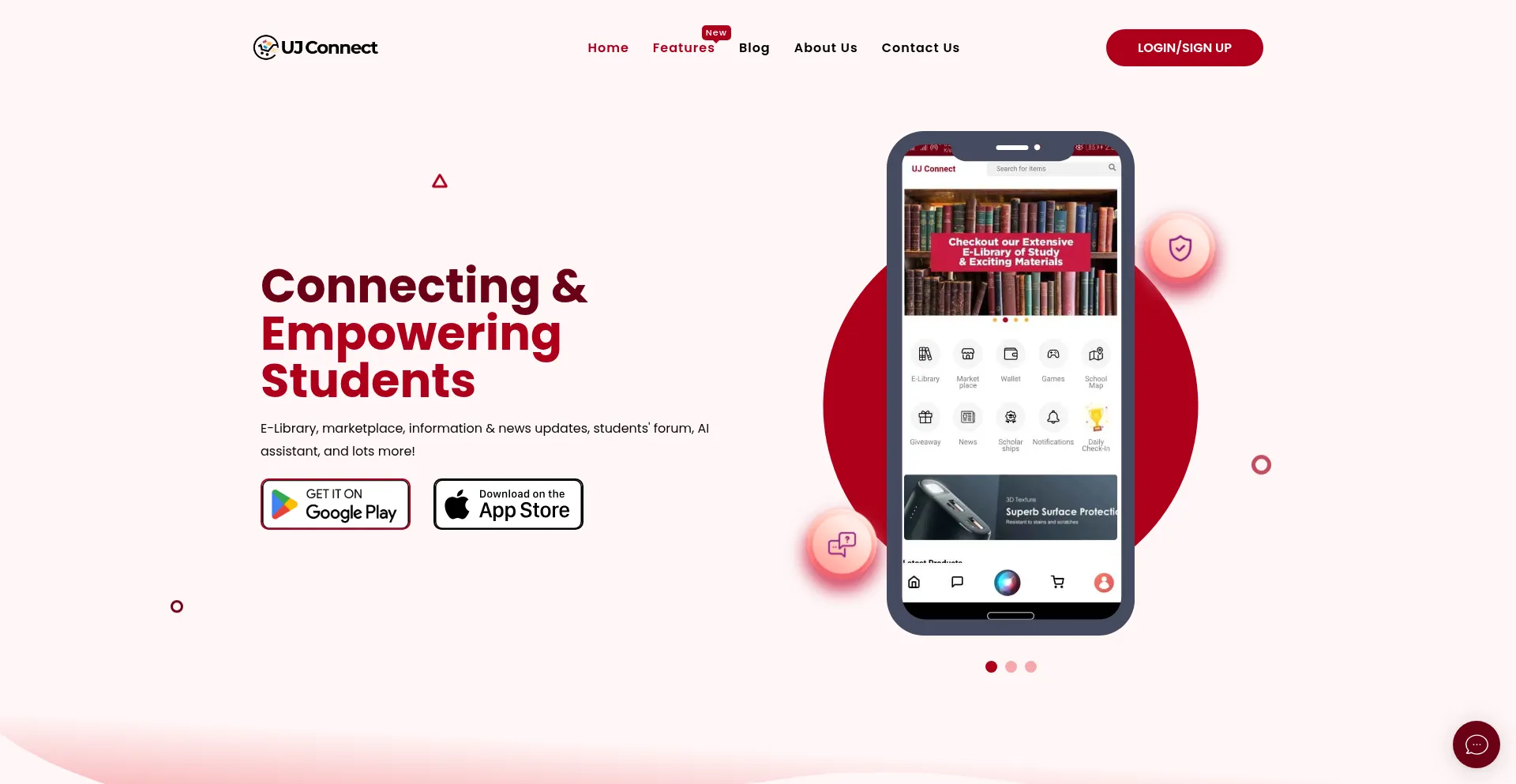 Website screenshot of Ujconnect.com.ng