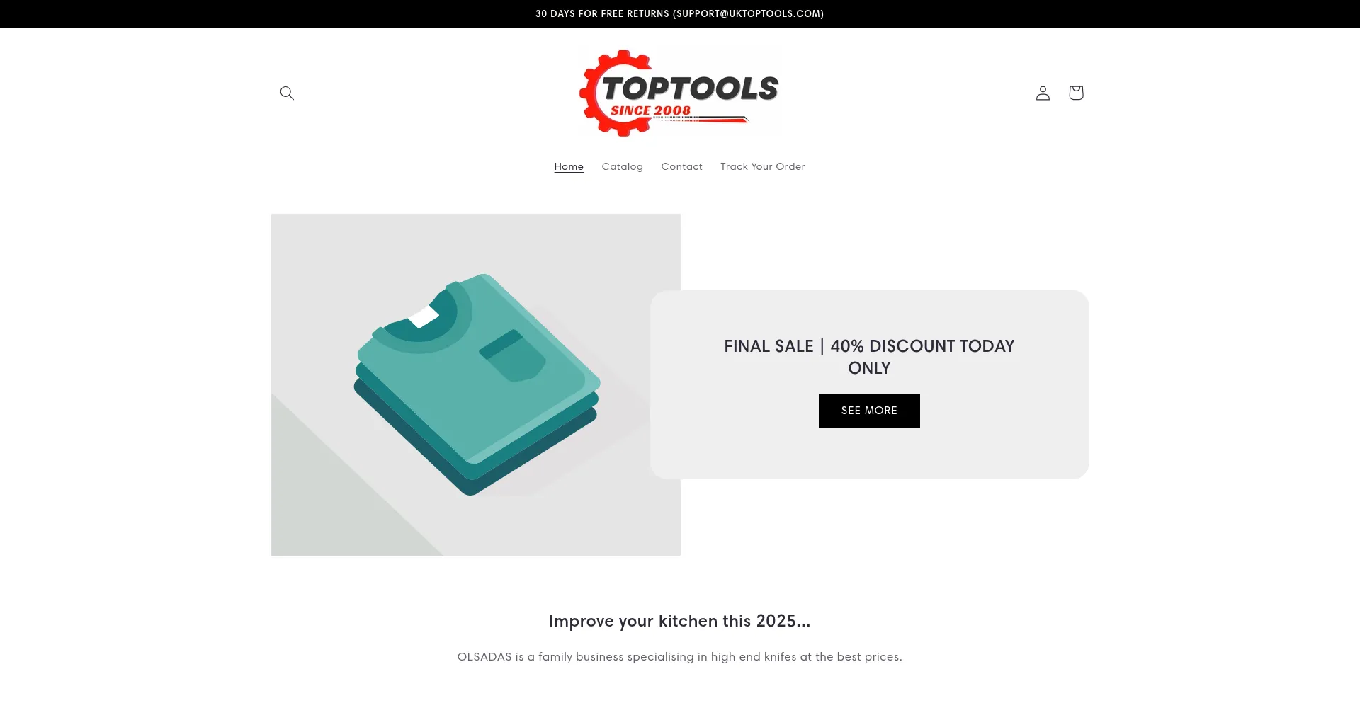 Website screenshot of Uktoptool.com