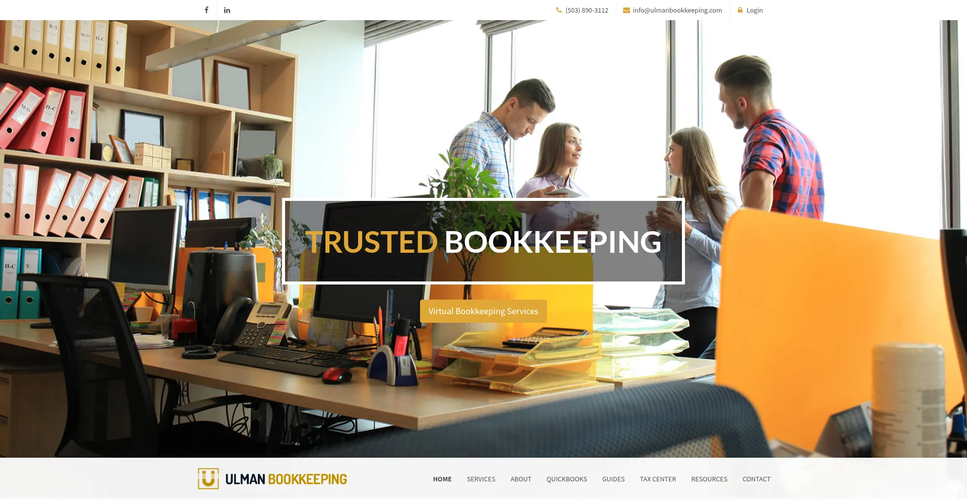 Website screenshot of Ulmanbookkeeping.com