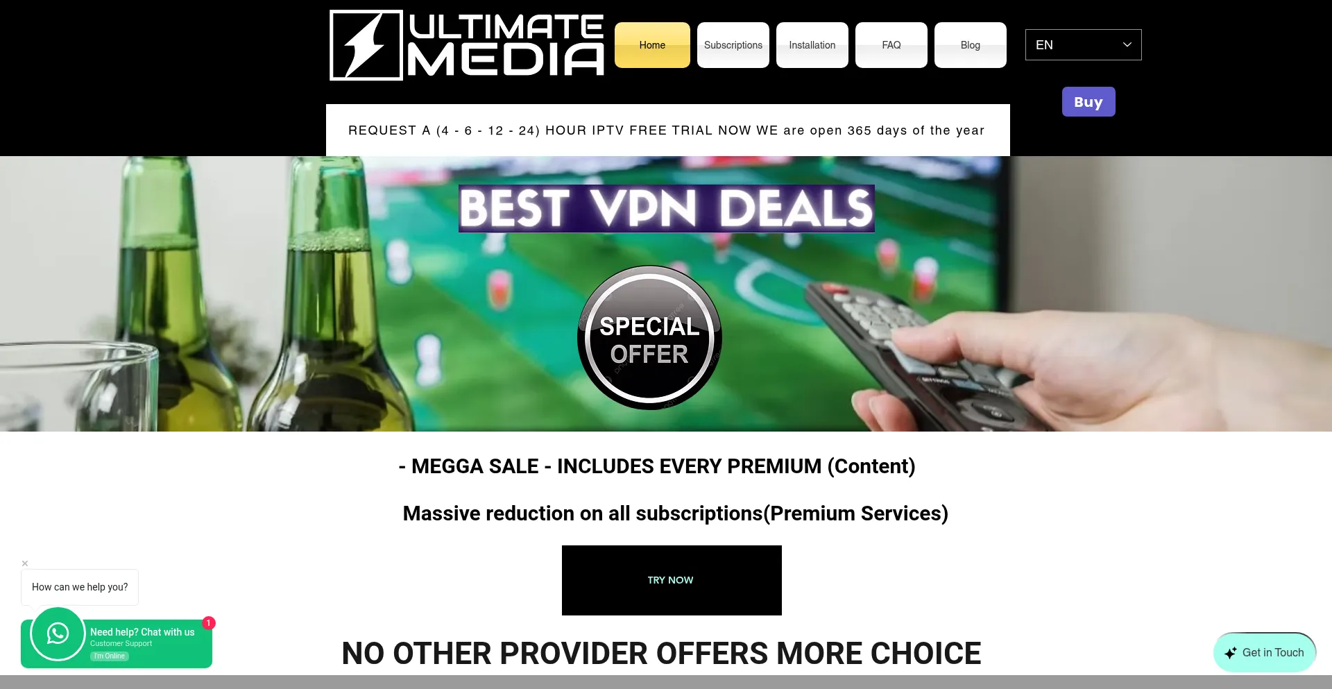 Website screenshot of Ultimatemedia.store