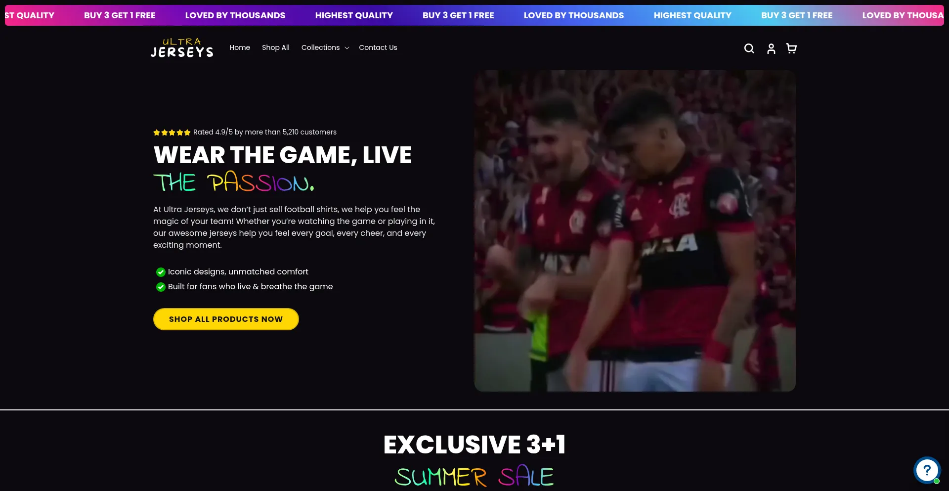 Website screenshot of Ultrajerseys.shop