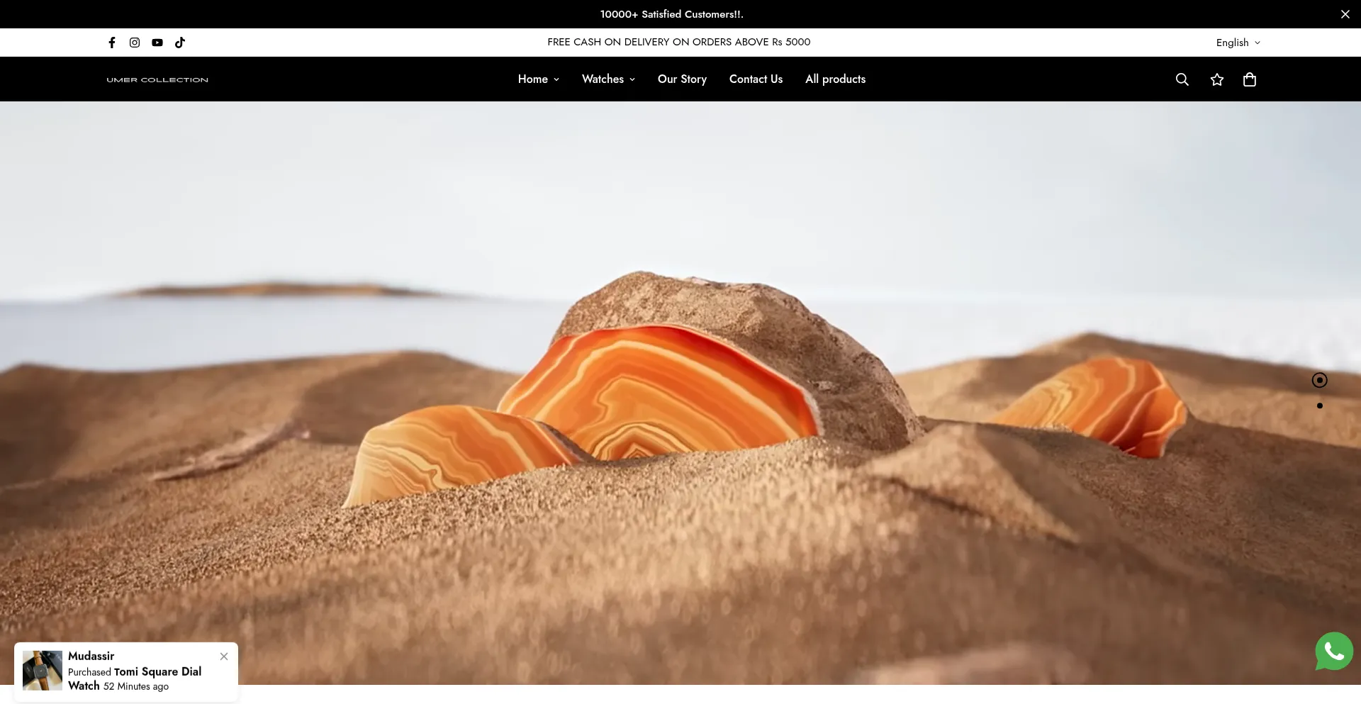 Website screenshot of Umercollection.store