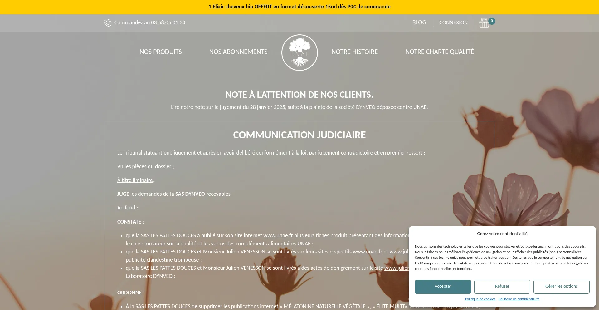 Unae.fr Screenshot