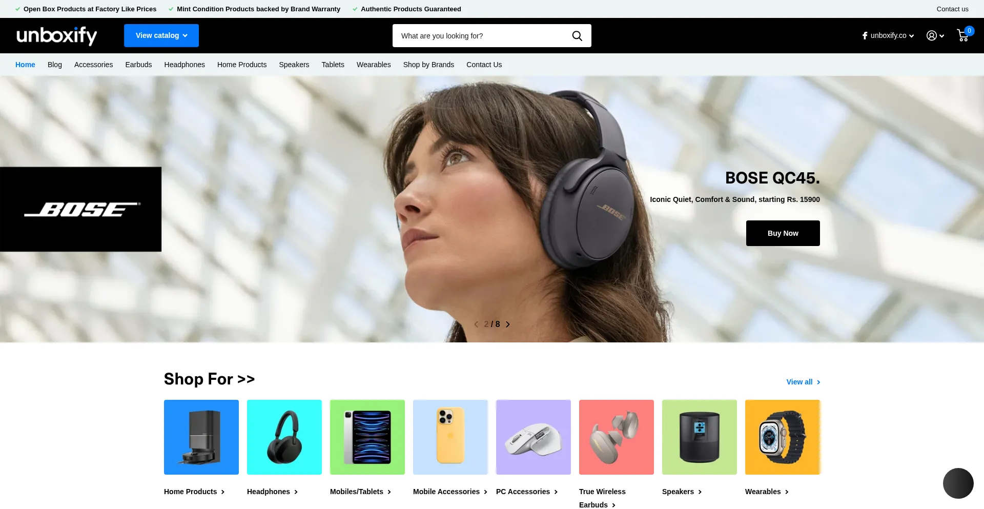 Website screenshot of Unboxify.in