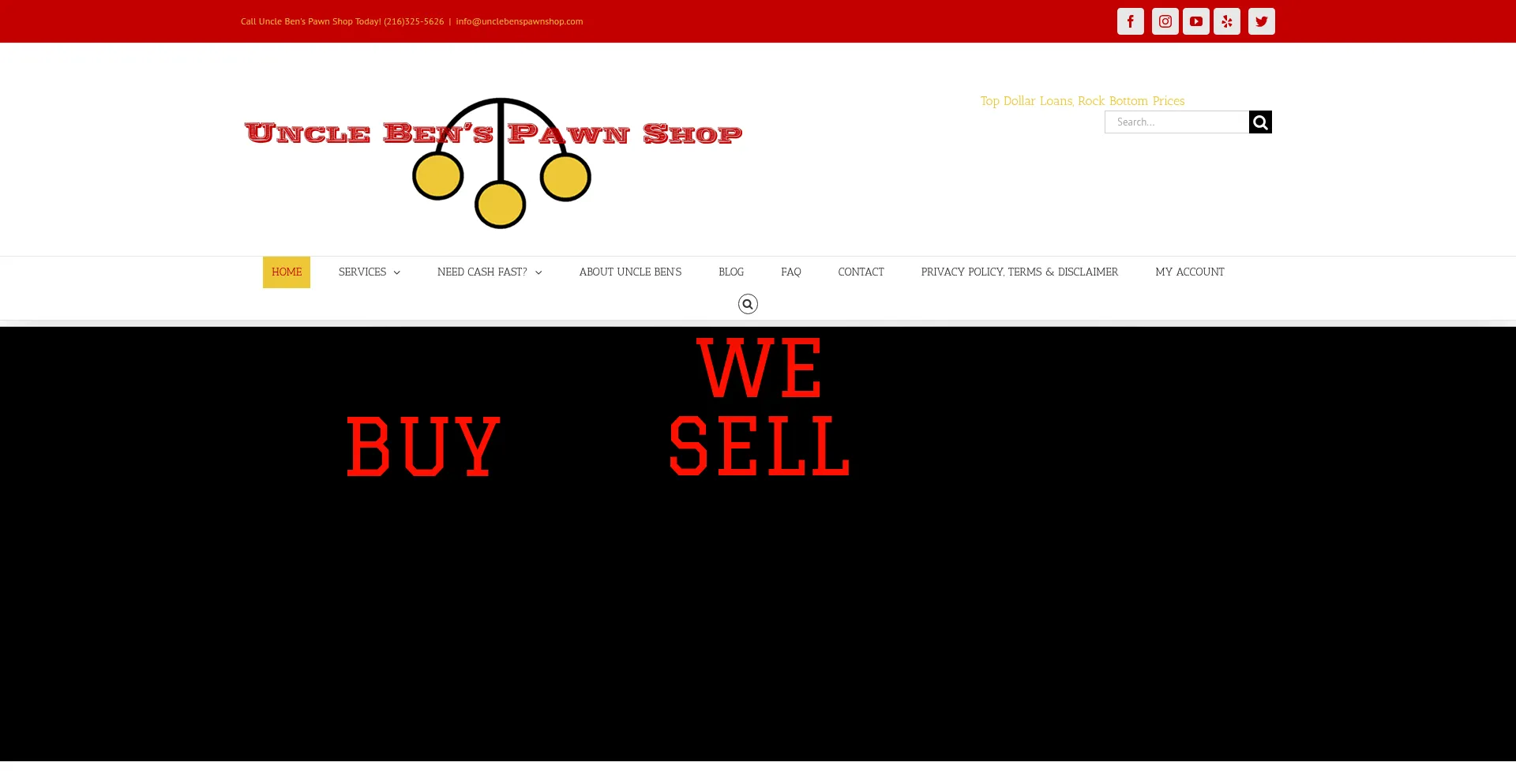 Website screenshot of Unclebenspawnshop.com