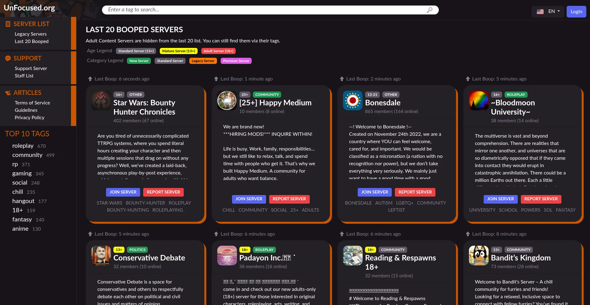 Unfocused.org Screenshot