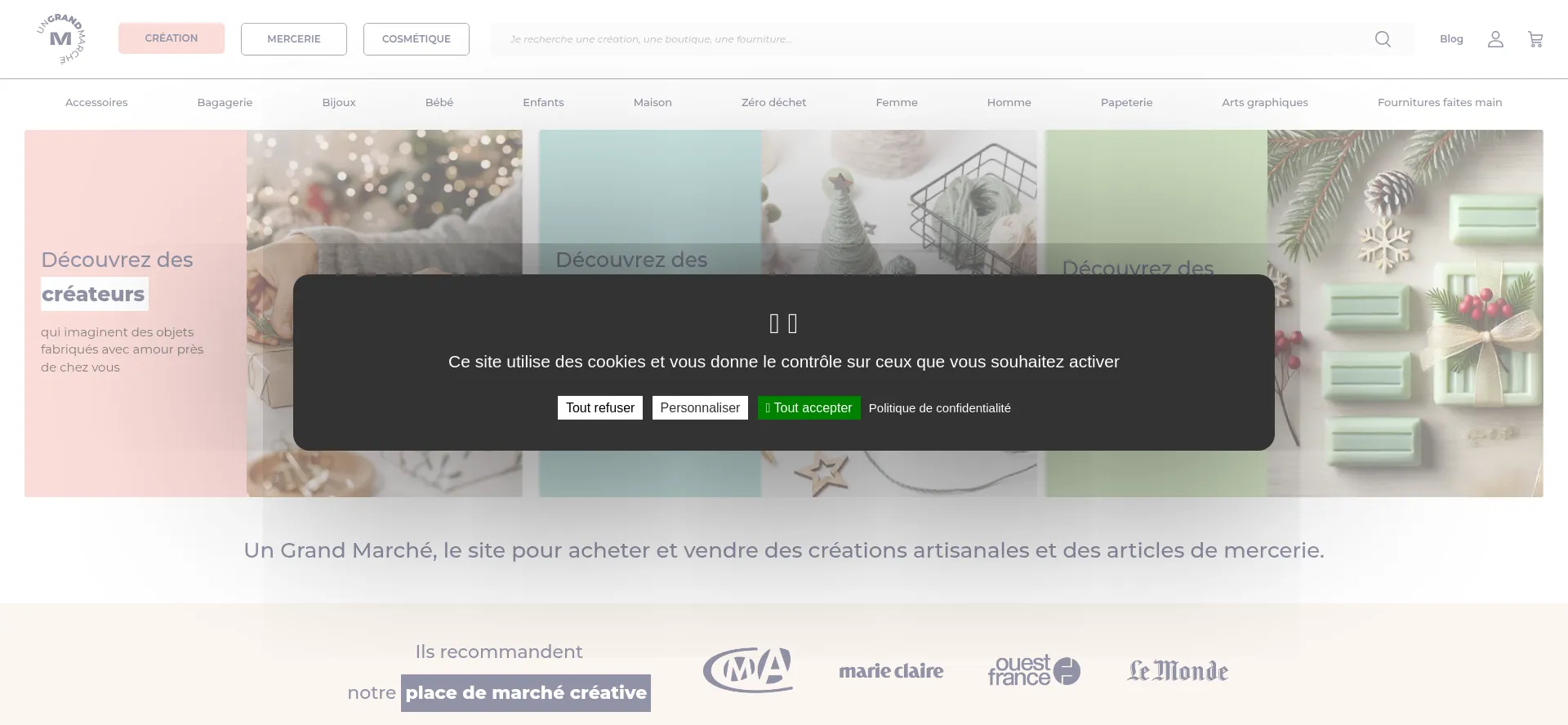 Website screenshot of Ungrandmarche.fr
