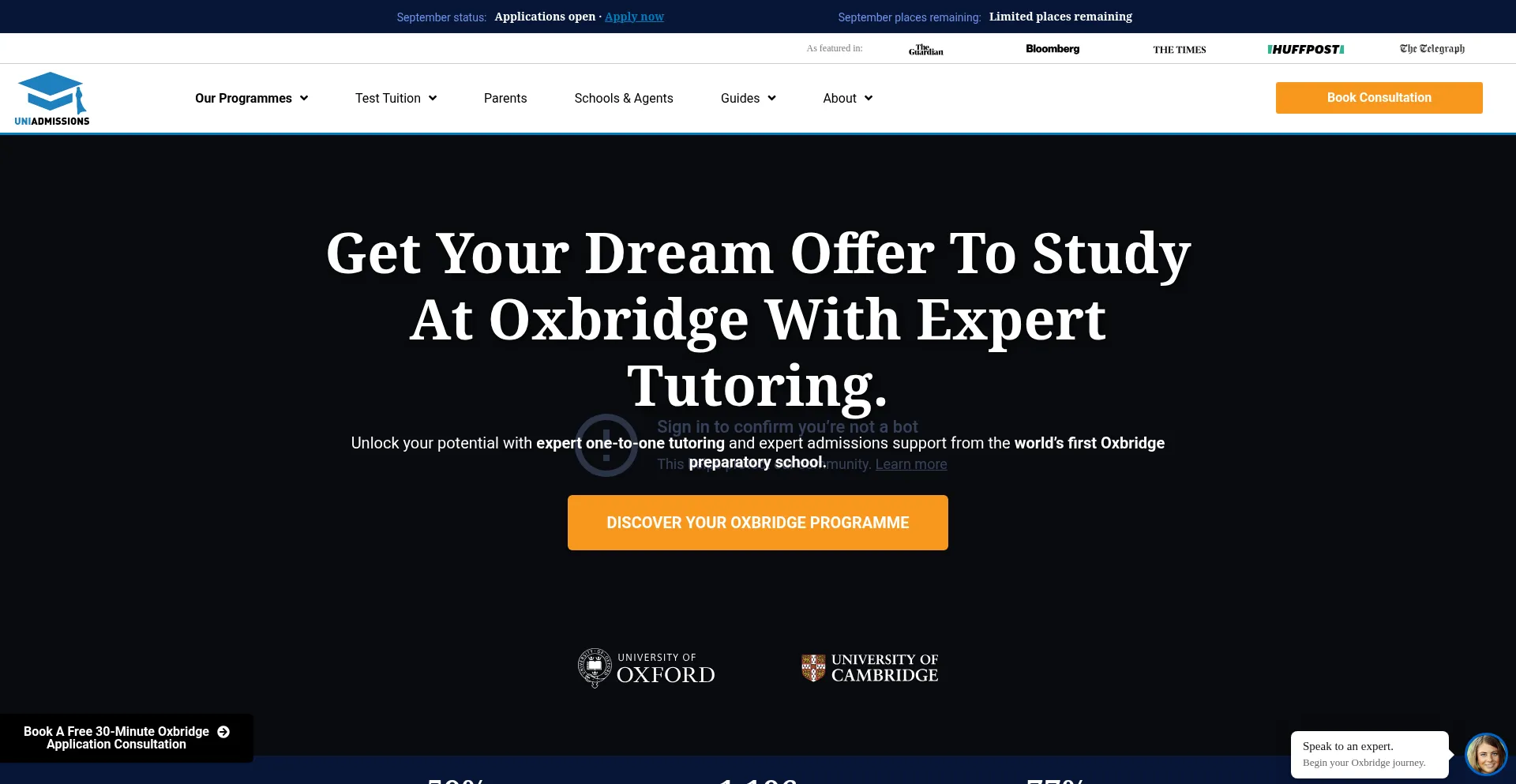 Uniadmissions.co.uk Screenshot