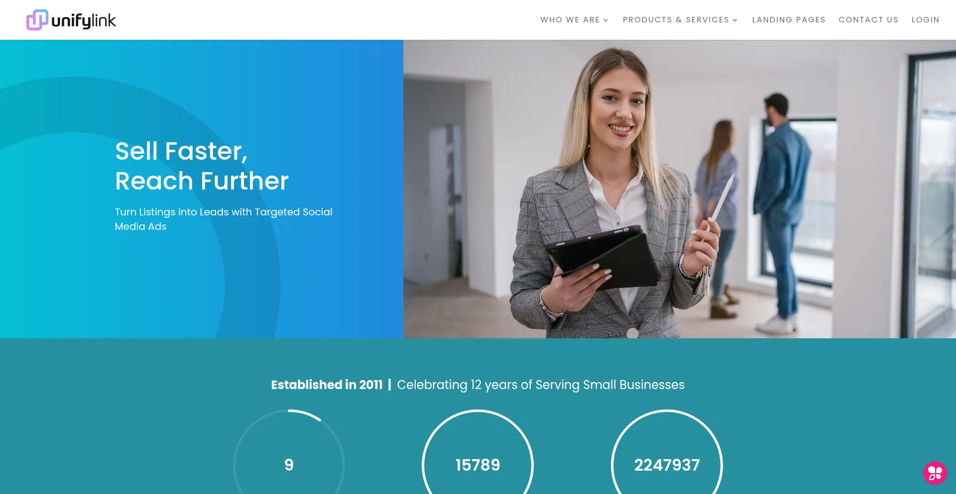 Website screenshot of Unifylink.com