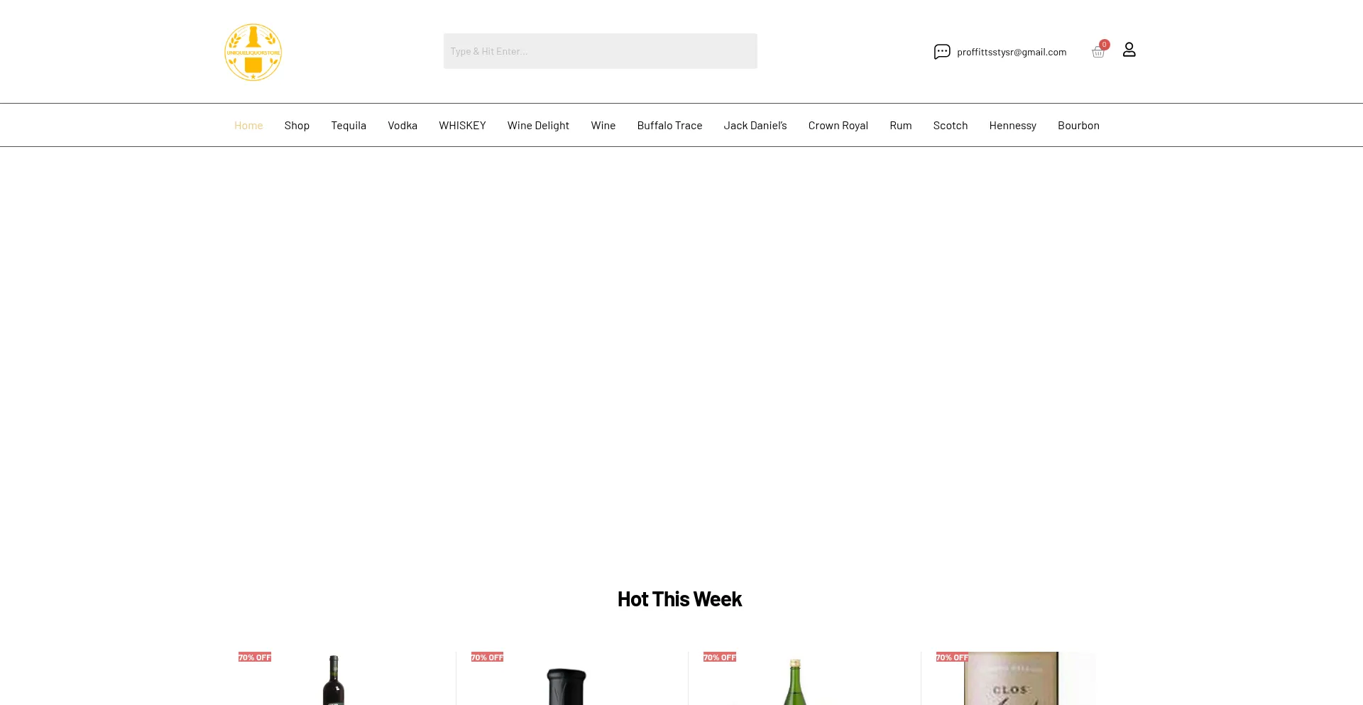 Website screenshot of Uniqueliquorstore.com